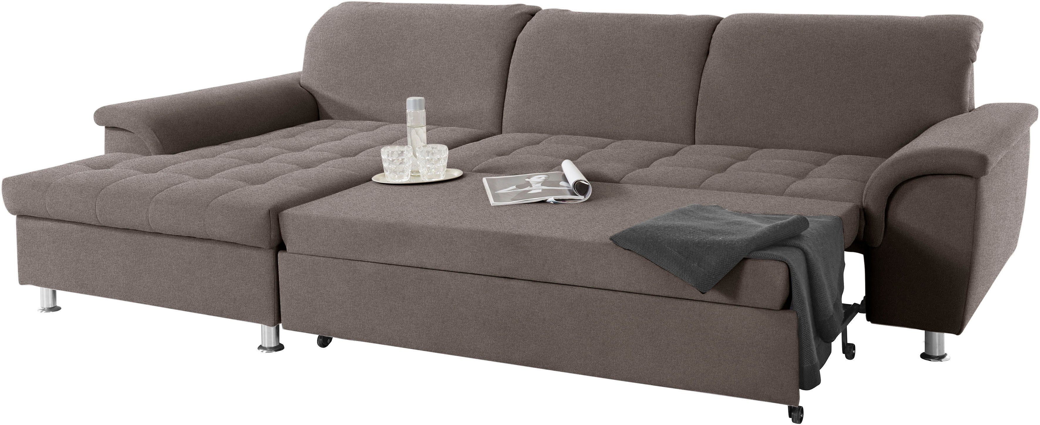 DOMO collection Hoekbank Franzi L-vorm naar keuze met verstelbare hoofdsteun (dan diepte: 170 cm)