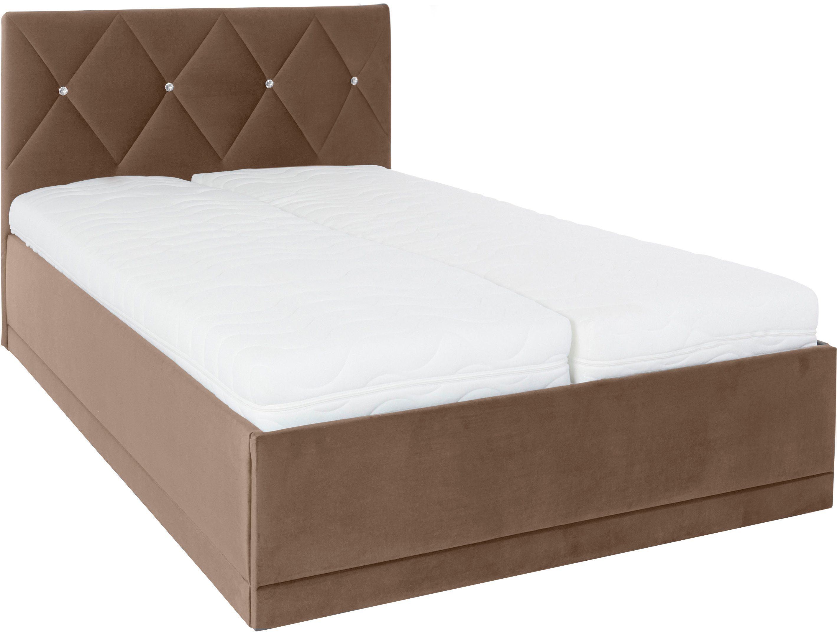 Westfalia Polsterbetten Gestoffeerd bed ADAMAS ook met bedlade, knoopdetails met stras
