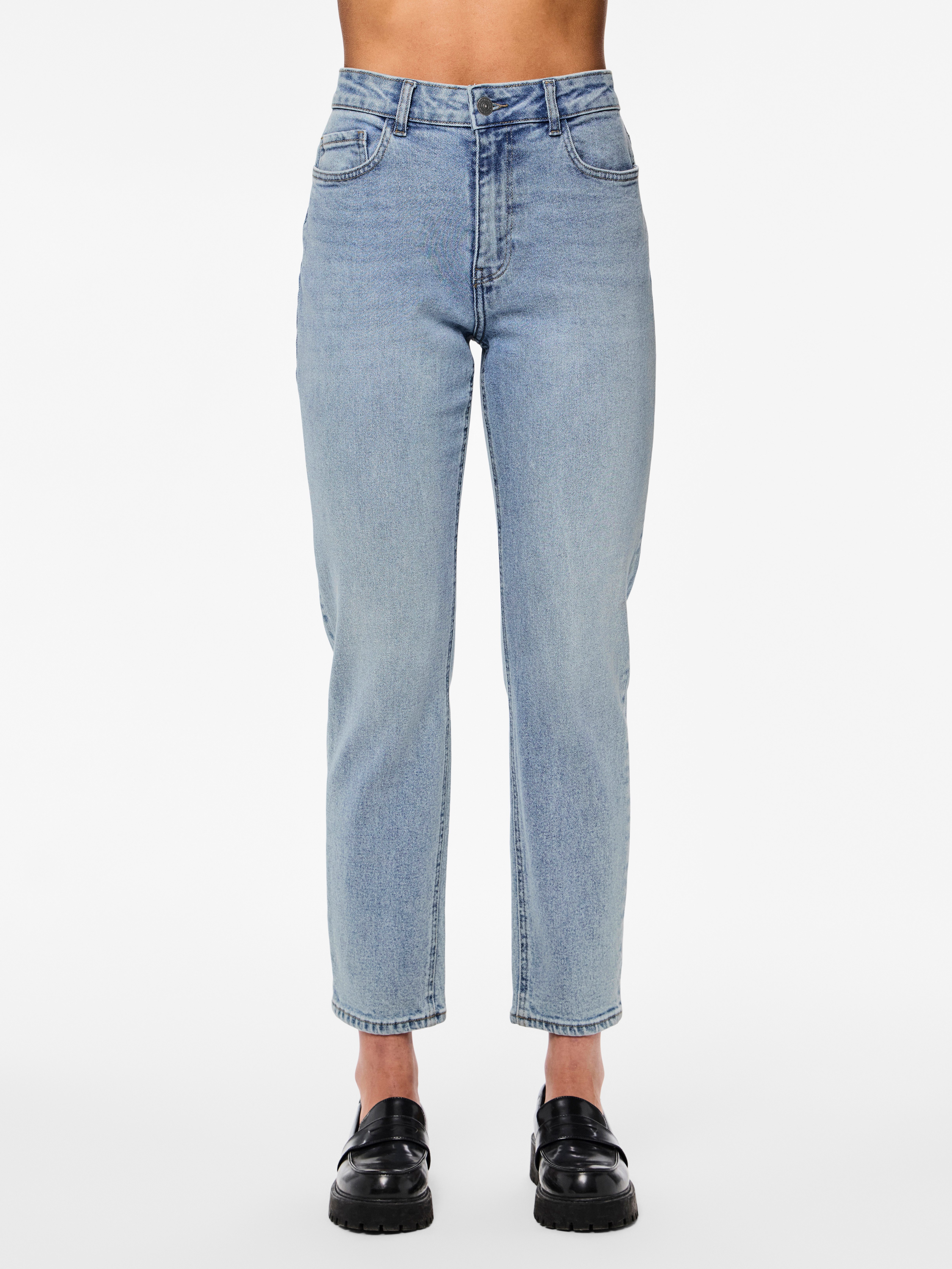 pieces High-waist jeans PCBELLA HW TAP ANK JEANS LB302 NOOS dames jeans maat 25 blauw