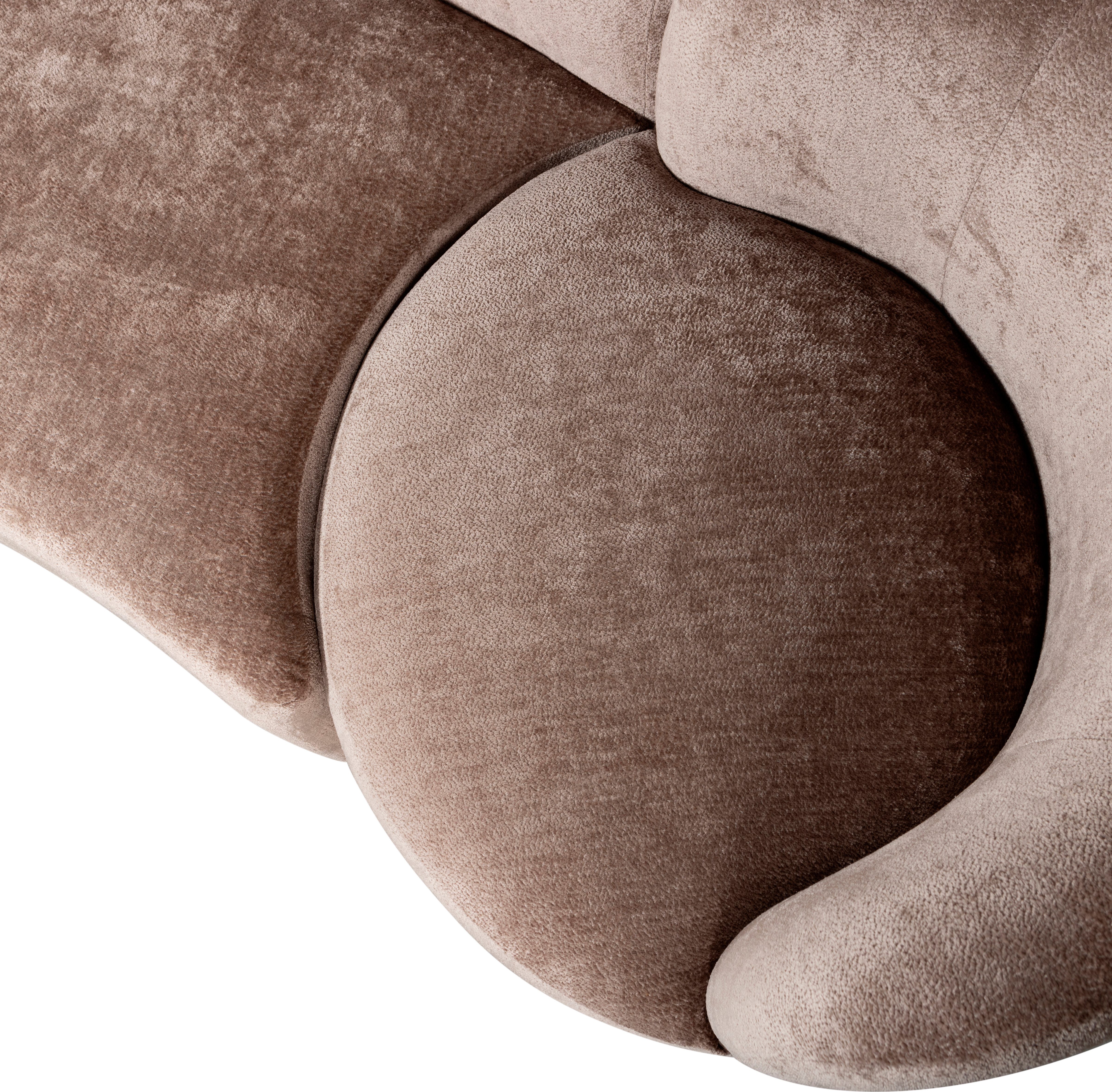 WOOOD Loungebank Combi-Popular: Bank + fauteuil + pouf Met grof chenille gevoerd, breedte 345 cm