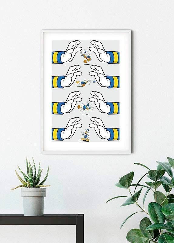 Komar Wanddecoratie Donald Duck Hands Wanddecoratie voor de kinderkamer - zonder lijst (1 stuk)