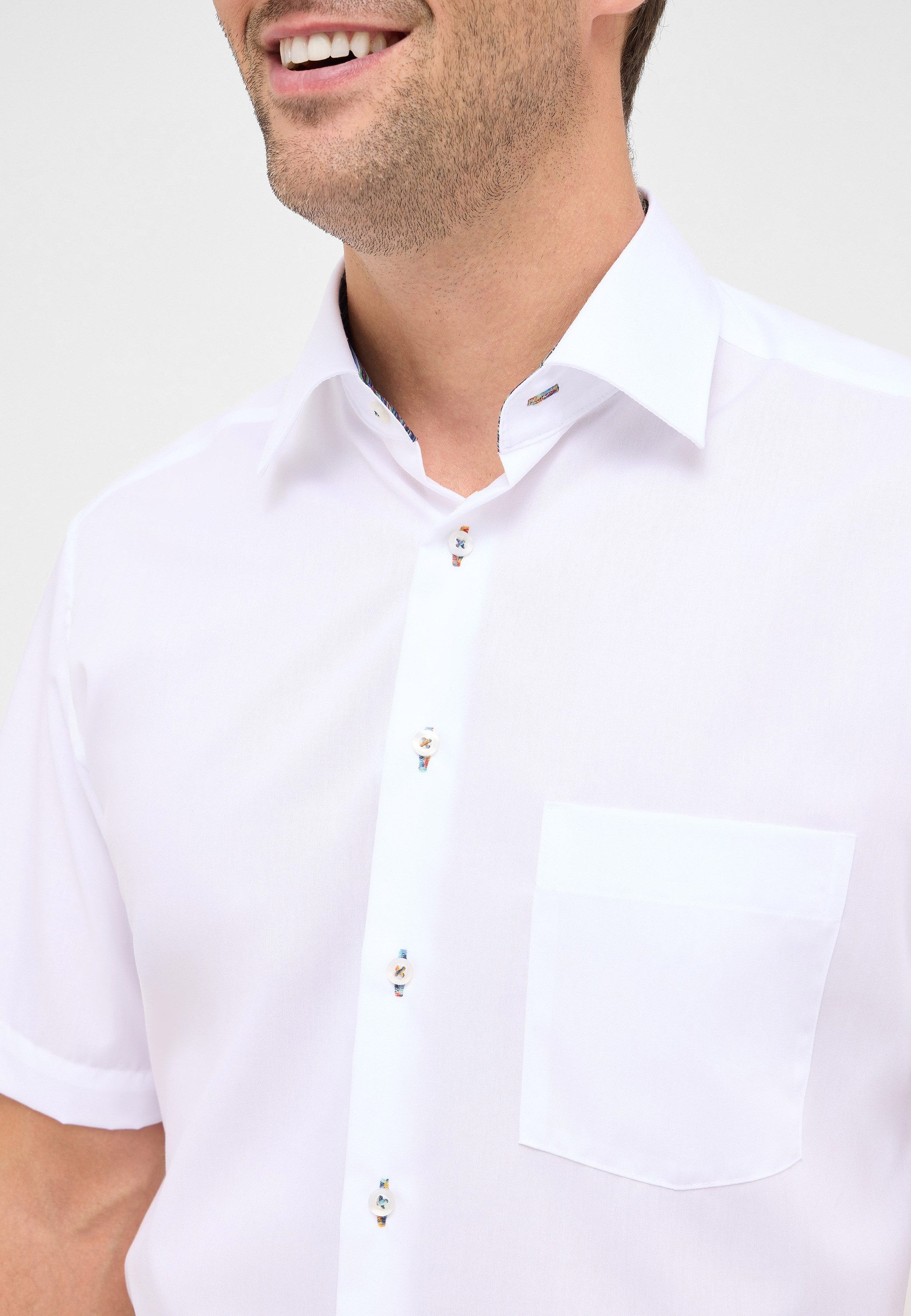 Eterna Overhemd met korte mouwen MODERN FIT NON IRON (strijkvrij)