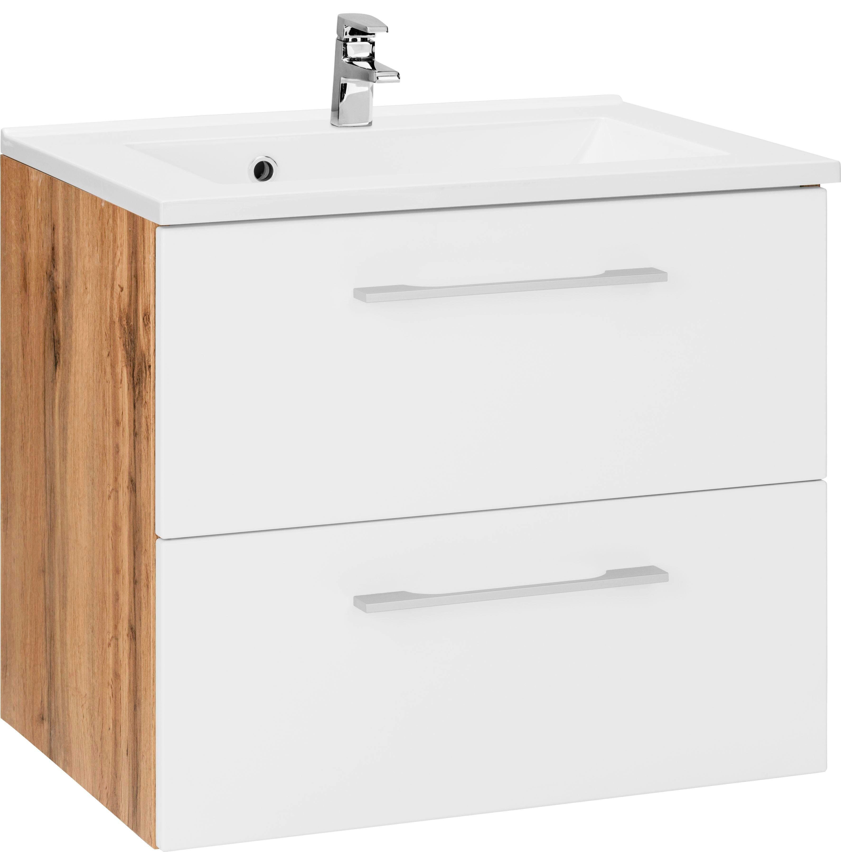 welltime Wastafelonderkast Soria Badkamermeubel, wastafelonderkast inclusief wasbak, breedte 60 cm onderkasten wit