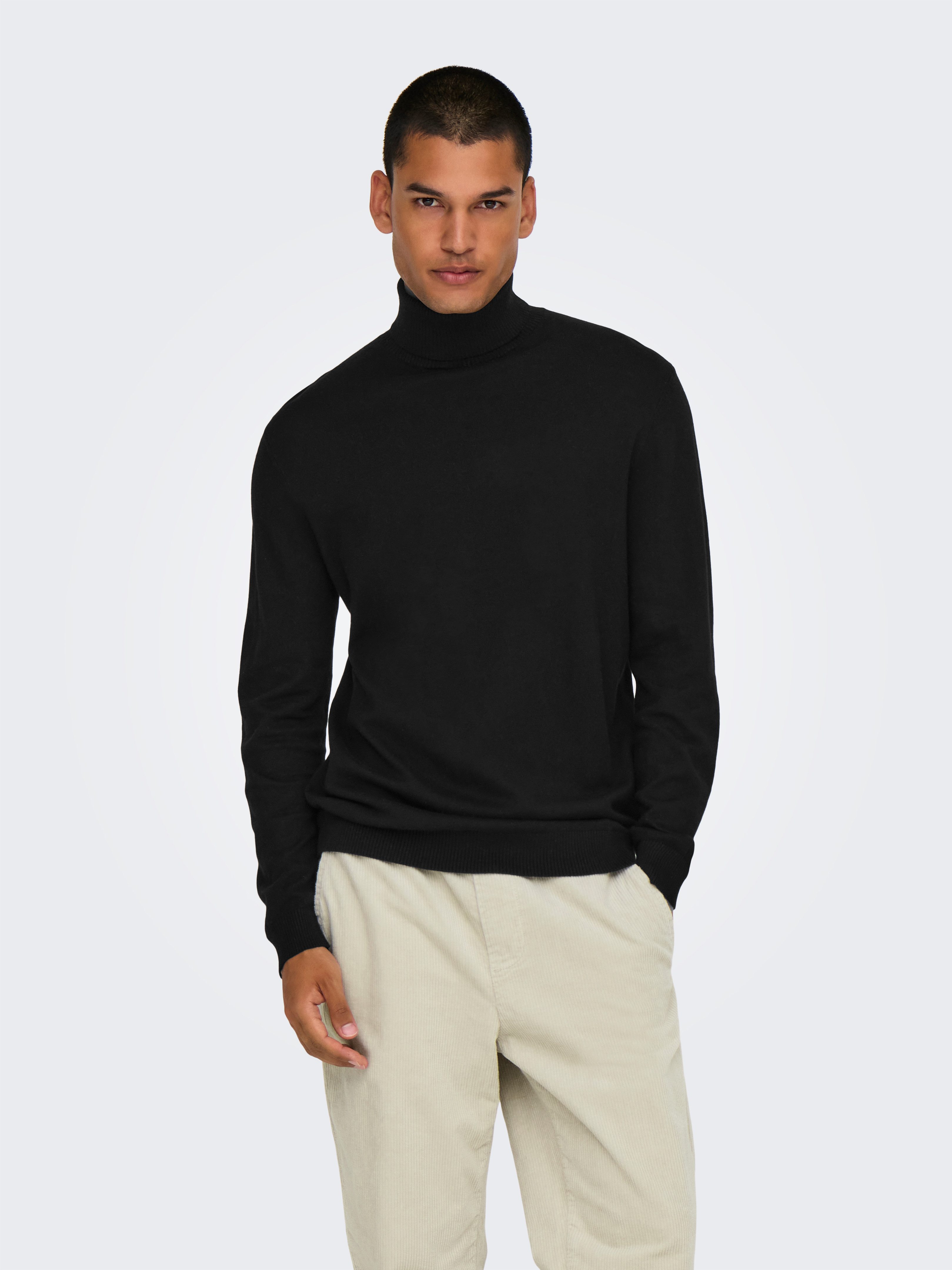 ONLY & SONS Trui met staande kraag ONSLOUI REG 12 MEL ROLL KNIT NOOS