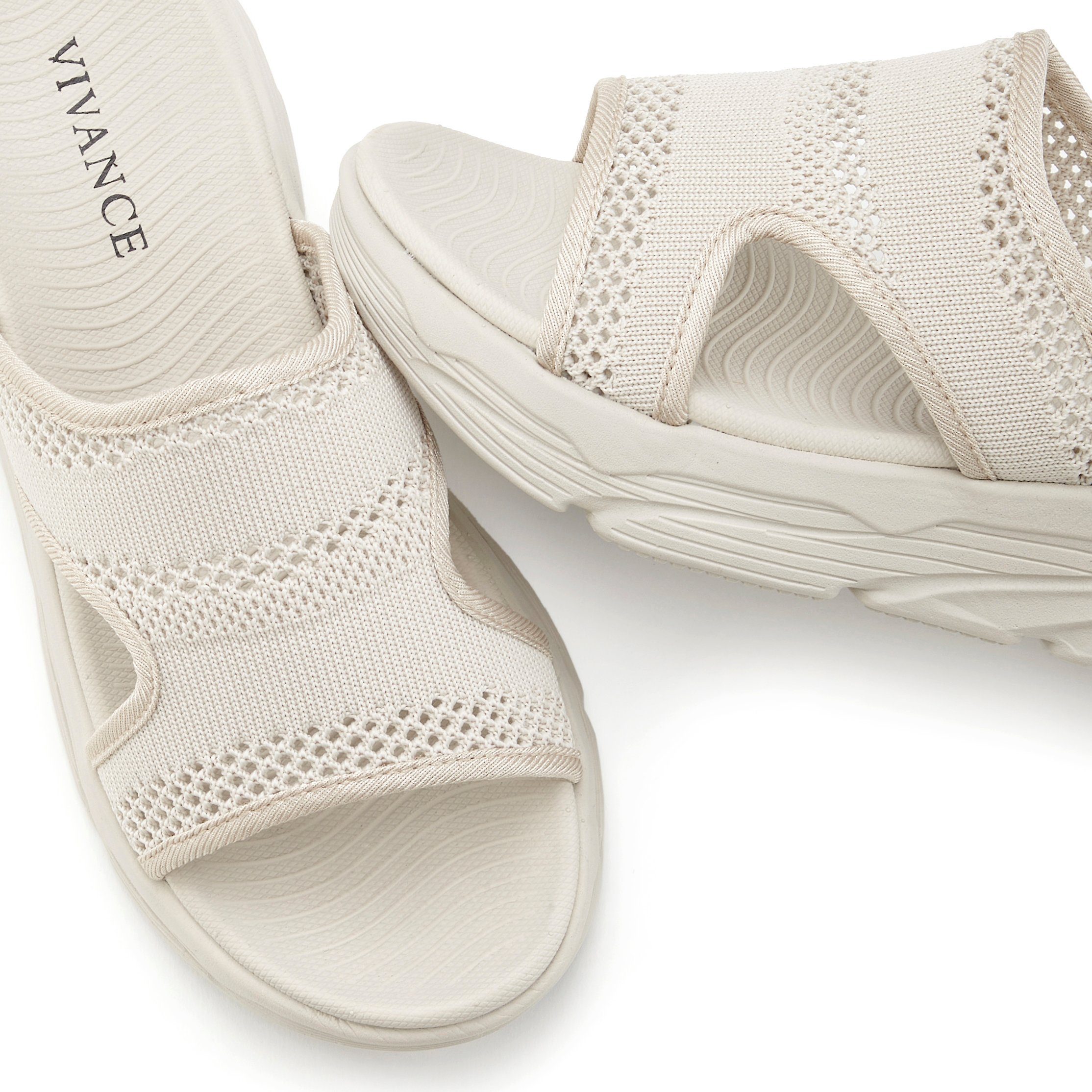 Vivance Slippers Mules, sandaal, open schoen met modieuze chunky-zool VEGAN