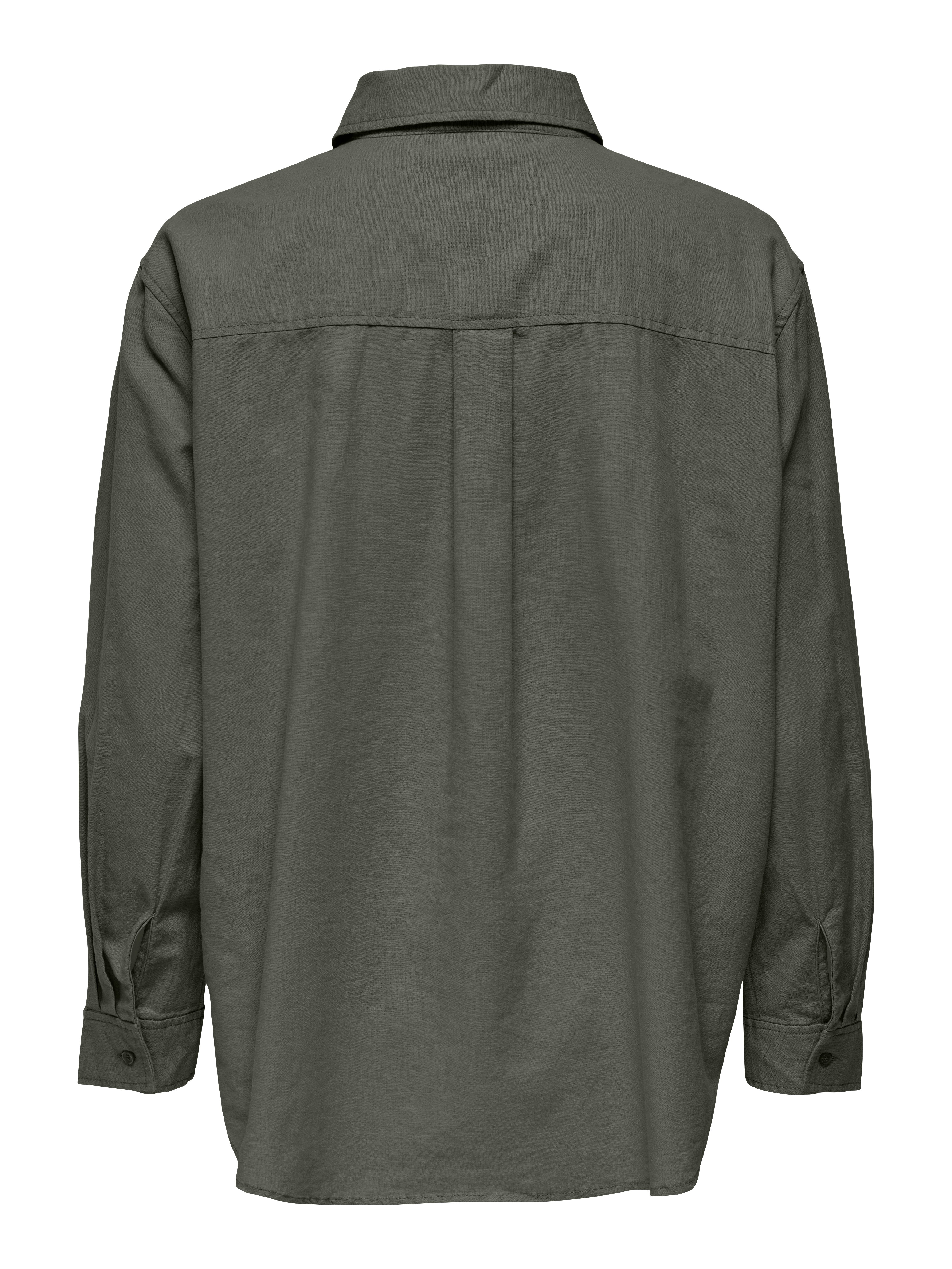 Only Lange blouse ONLTOKYO L/S LINEN BLEND SHIRT