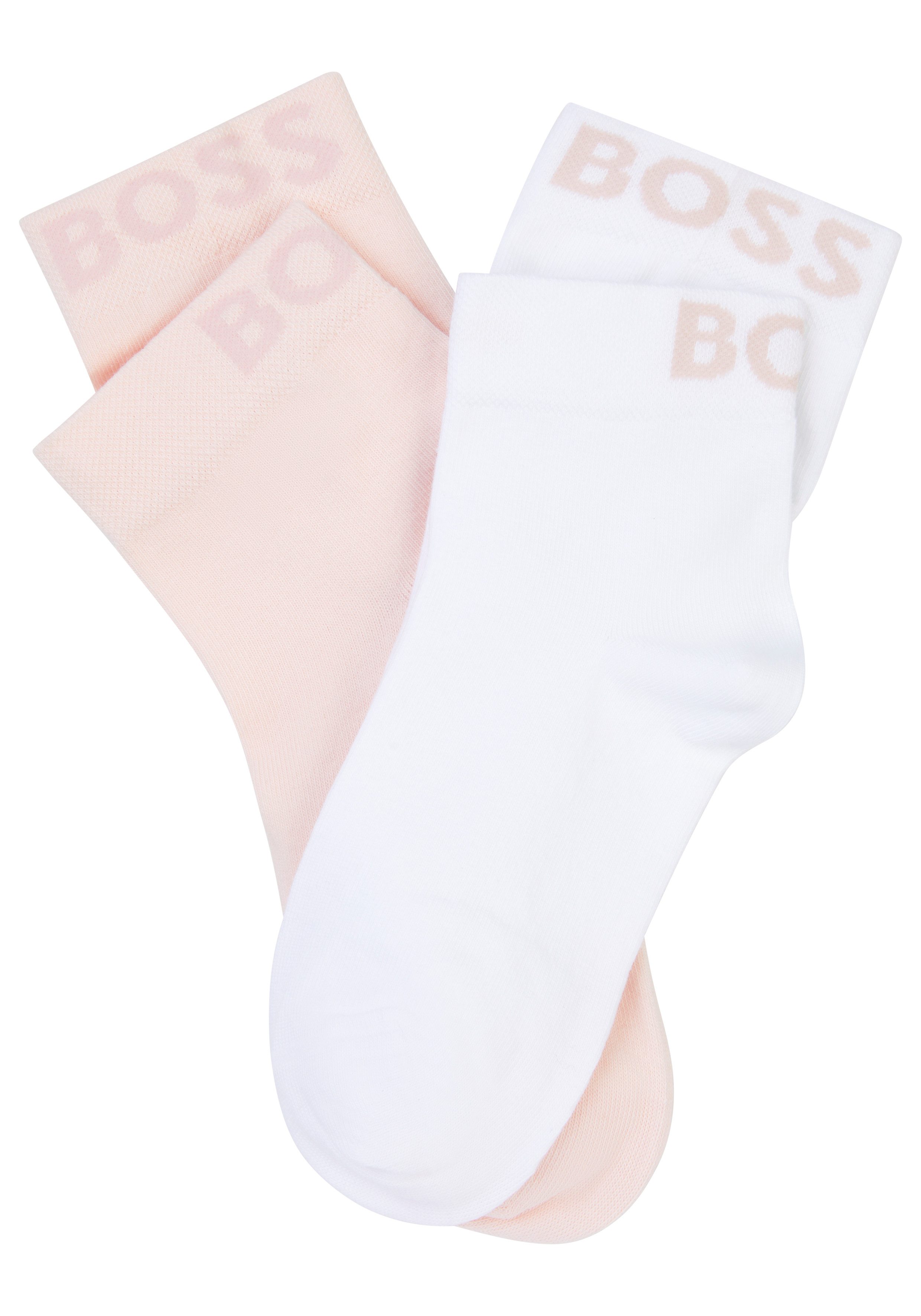 BOSS Vrijetijdssokken 2P SH Logo CC W met gebreid boss logo-tekst (set, 2 paar, 2 stuks)
