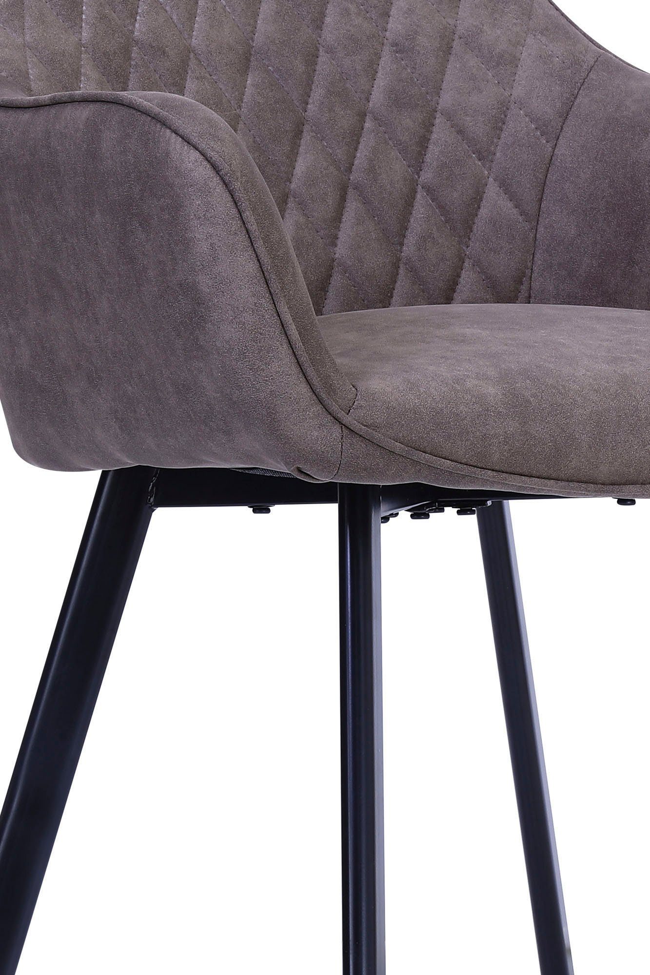 SalesFever Stoel met armleuningen Rugleuning met ruitstiksel (set, 2 stuks)