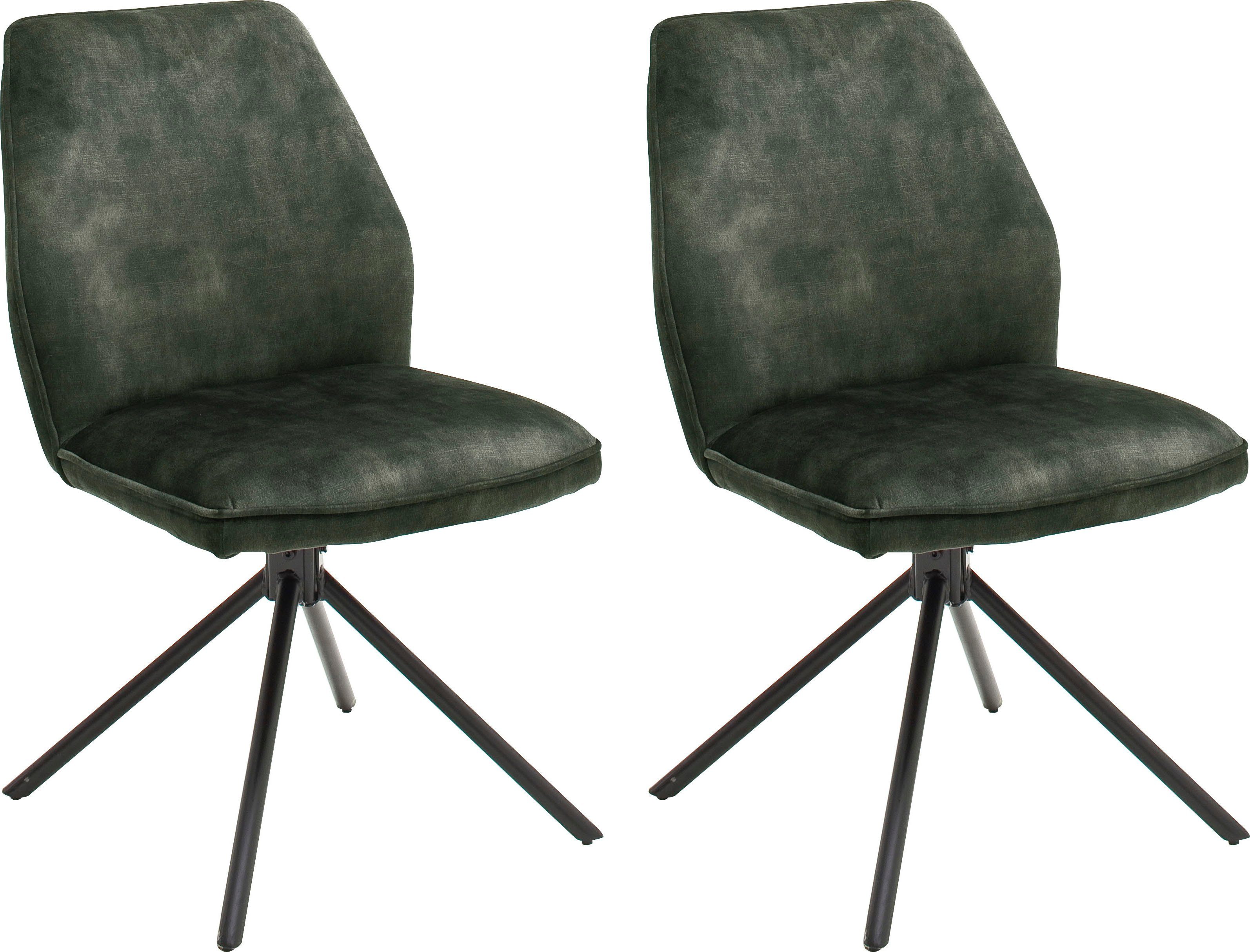 MCA furniture Eetkamerstoel OTTAWA Vintage suède-look met opstaande naad, stoel belastbaar tot 120 kg (set, 2 stuks) 4 poot stoelen groen