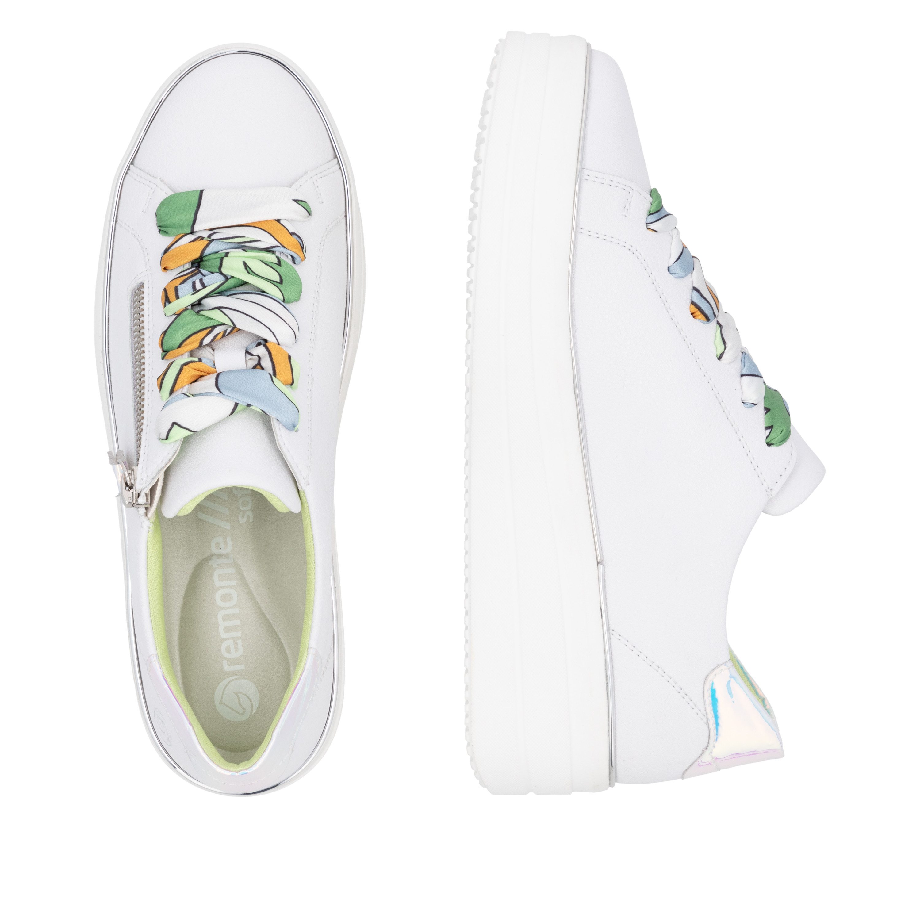 Remonte Plateausneakers , vrijetijdsschoen, lage schoen, veterschoen met zijrits