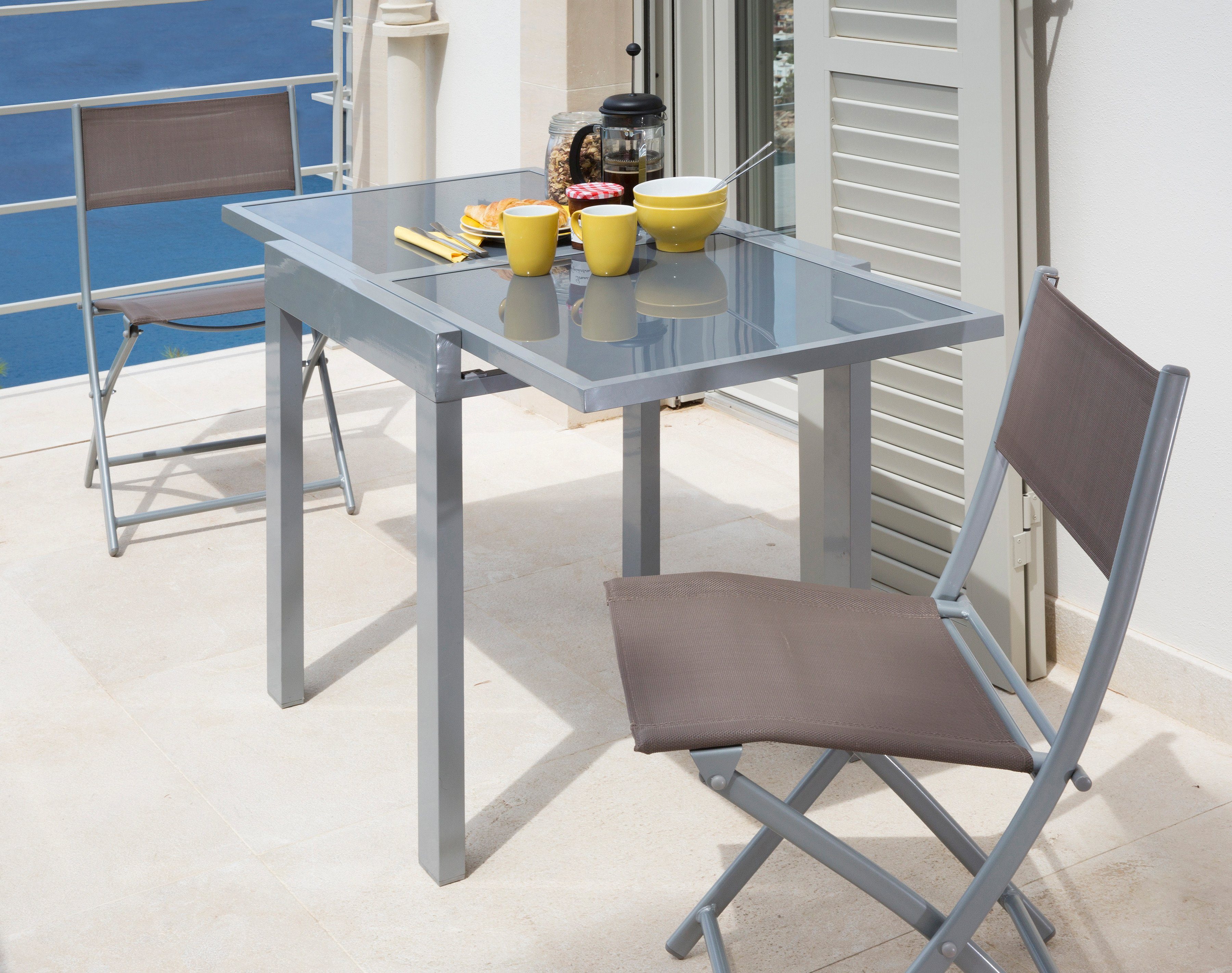 MERXX Tuintafel Lima 65x65-130 cm, uittrekbaar