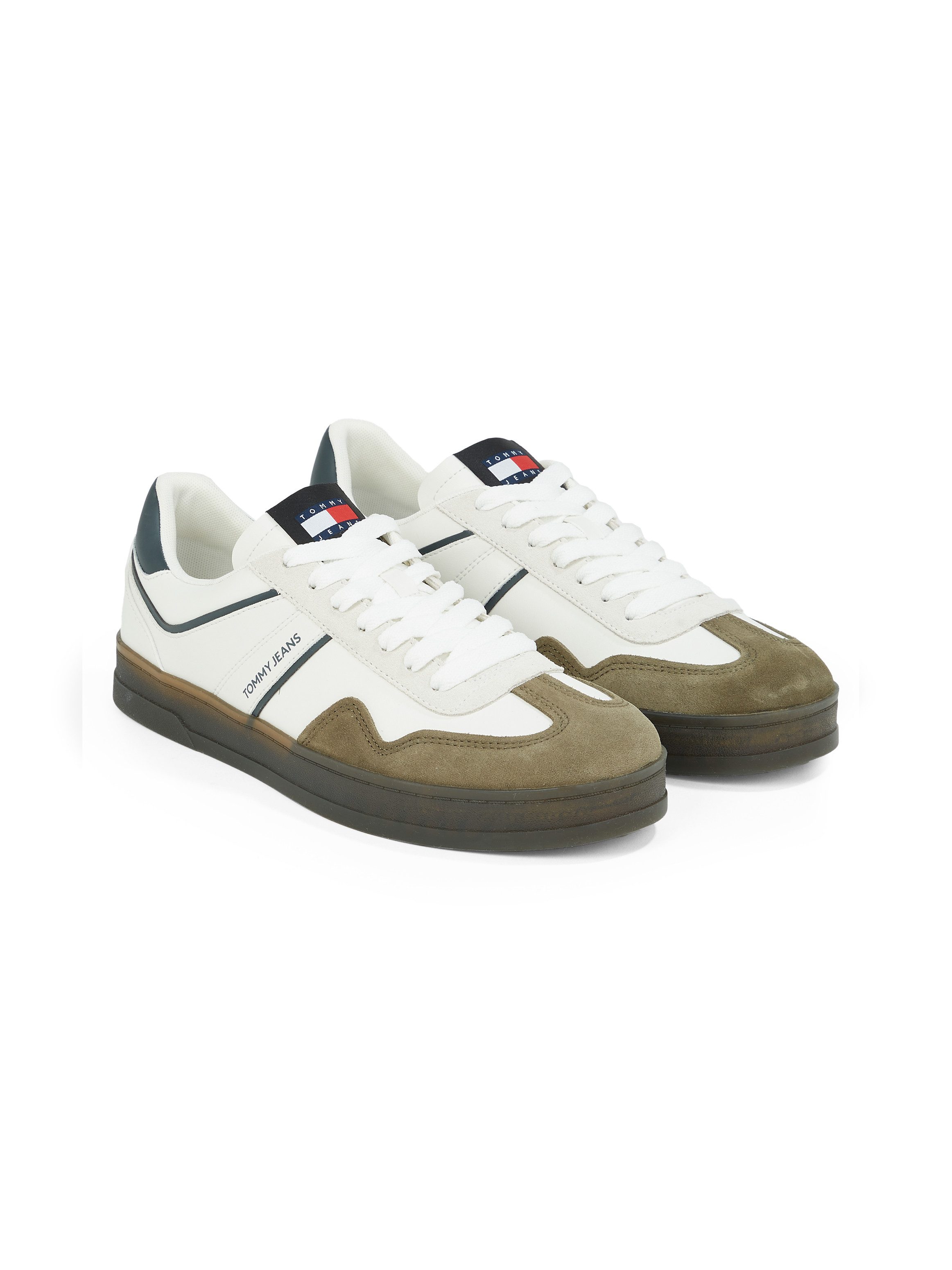 TOMMY JEANS Plateausneakers THE GREENWHICH RETRO freizeitschoen, lage schoen, veterschoen met gekleurde contrastafwerkingen