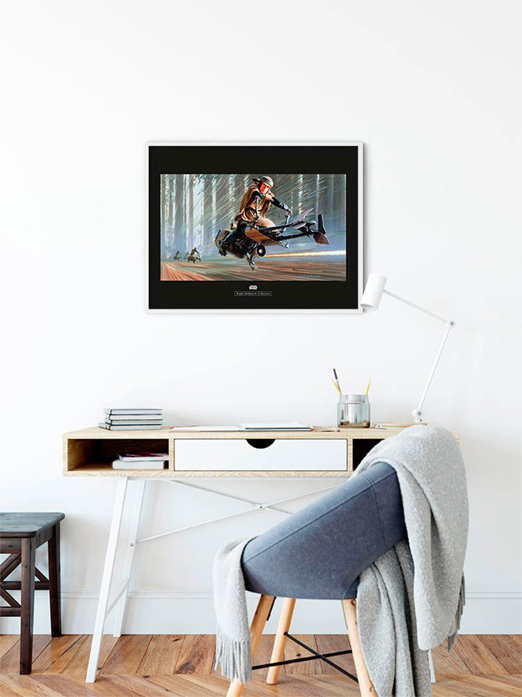 Komar Wanddecoratie Star Wars Classic RMQ Endor speeder Wanddecoratie voor de kinderkamer - zonder lijst (1 stuk)