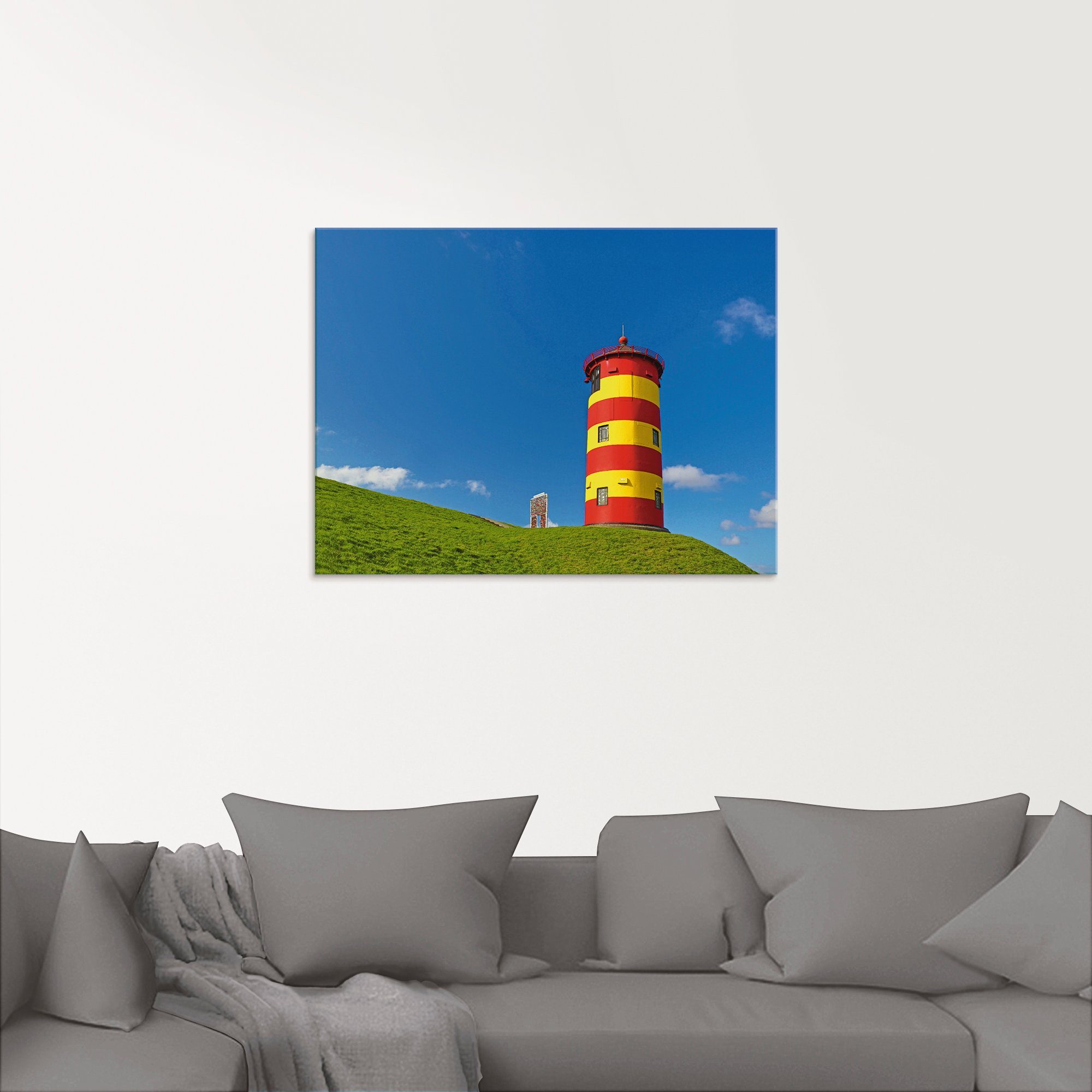 Artland Print op glas Vuurtoren van Pilsum in verschillende maten