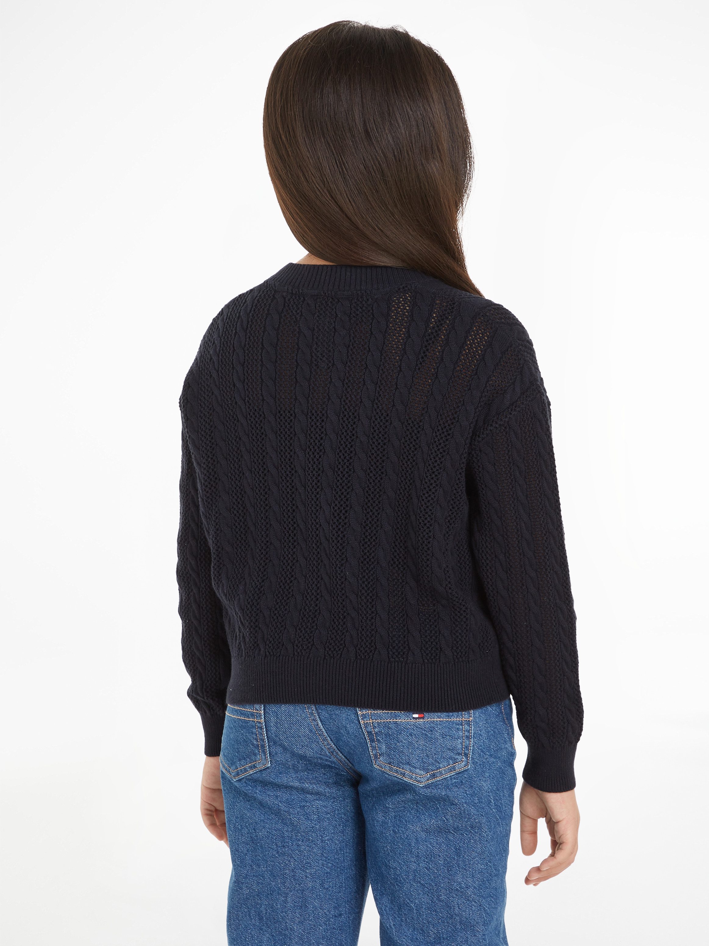 Tommy Hilfiger Vest ESSENTIAL CABLE REGULAR CARDIGAN Kinderen tot 16 jaar met logostiksel
