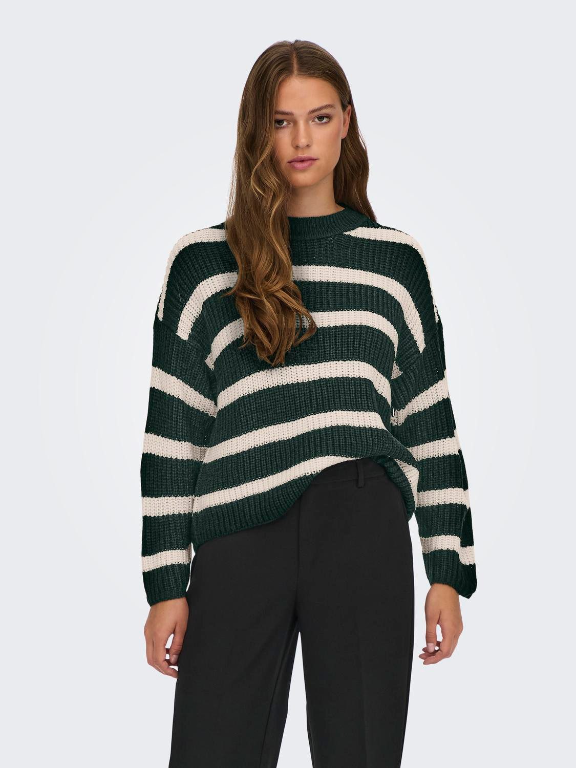 JDY Gebreide trui JUSTY L/S STRIPE PULLOVER KNT NOOS