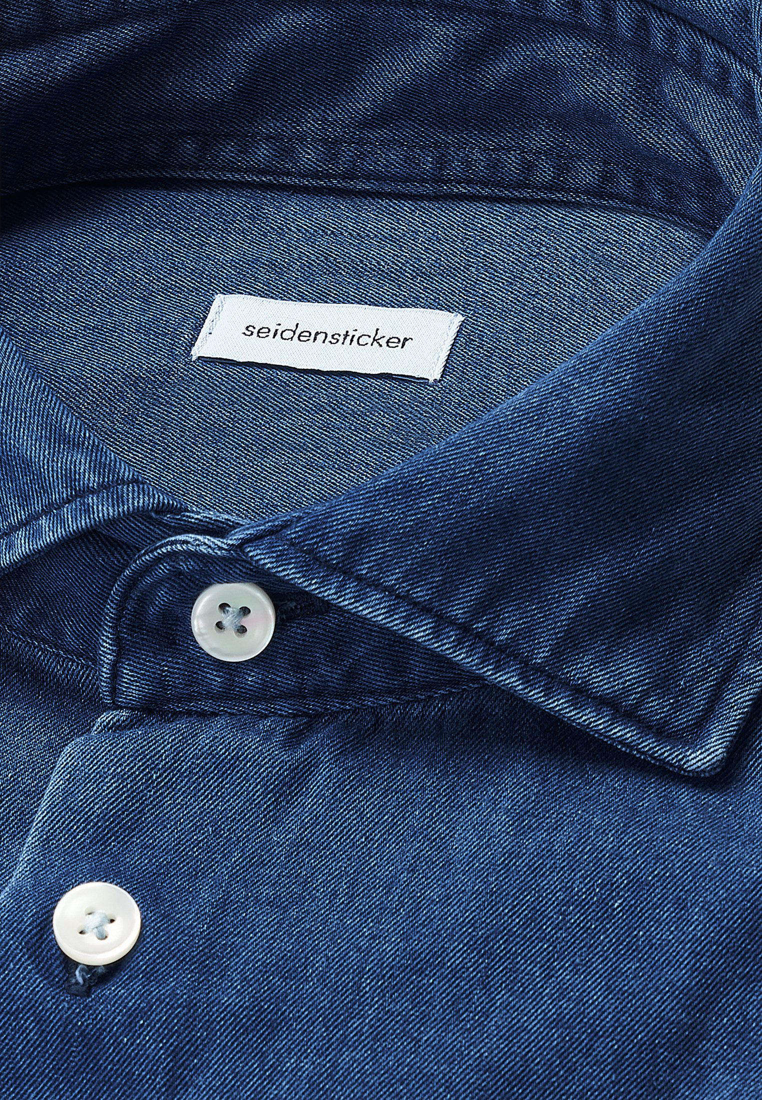 seidensticker Businessoverhemd Zwarte roos Regular 1/1 Kent kraag denim