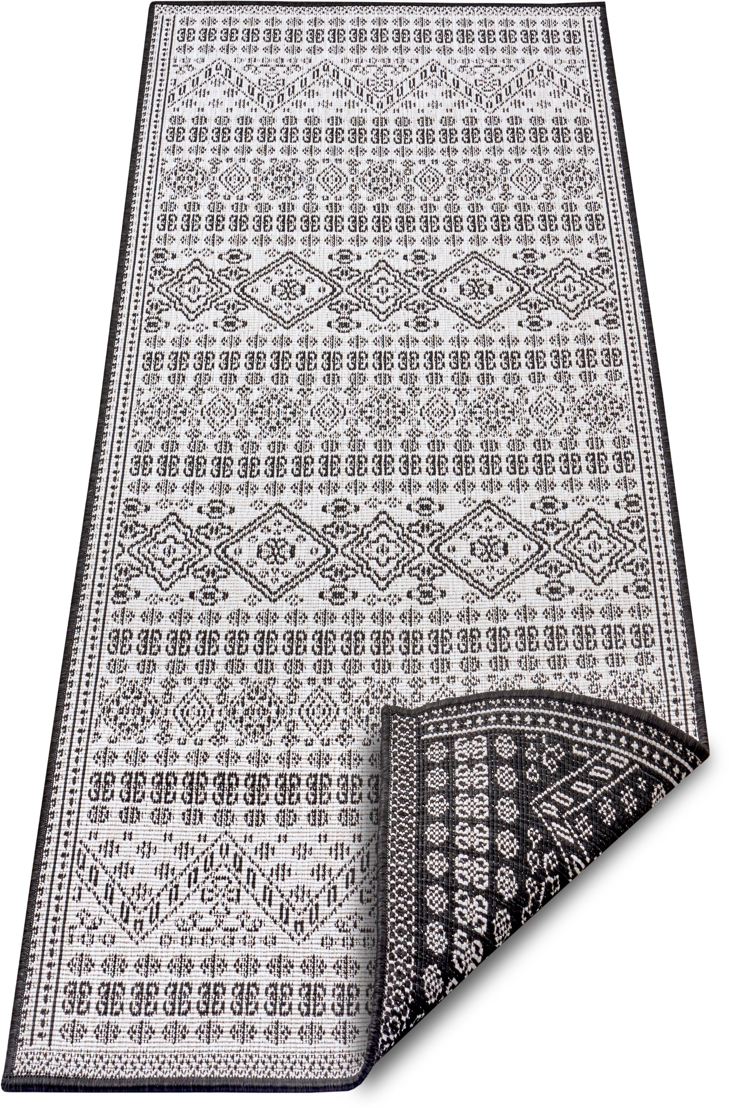 Balkonkleed - Doha zilver/zwart 80x350 cm