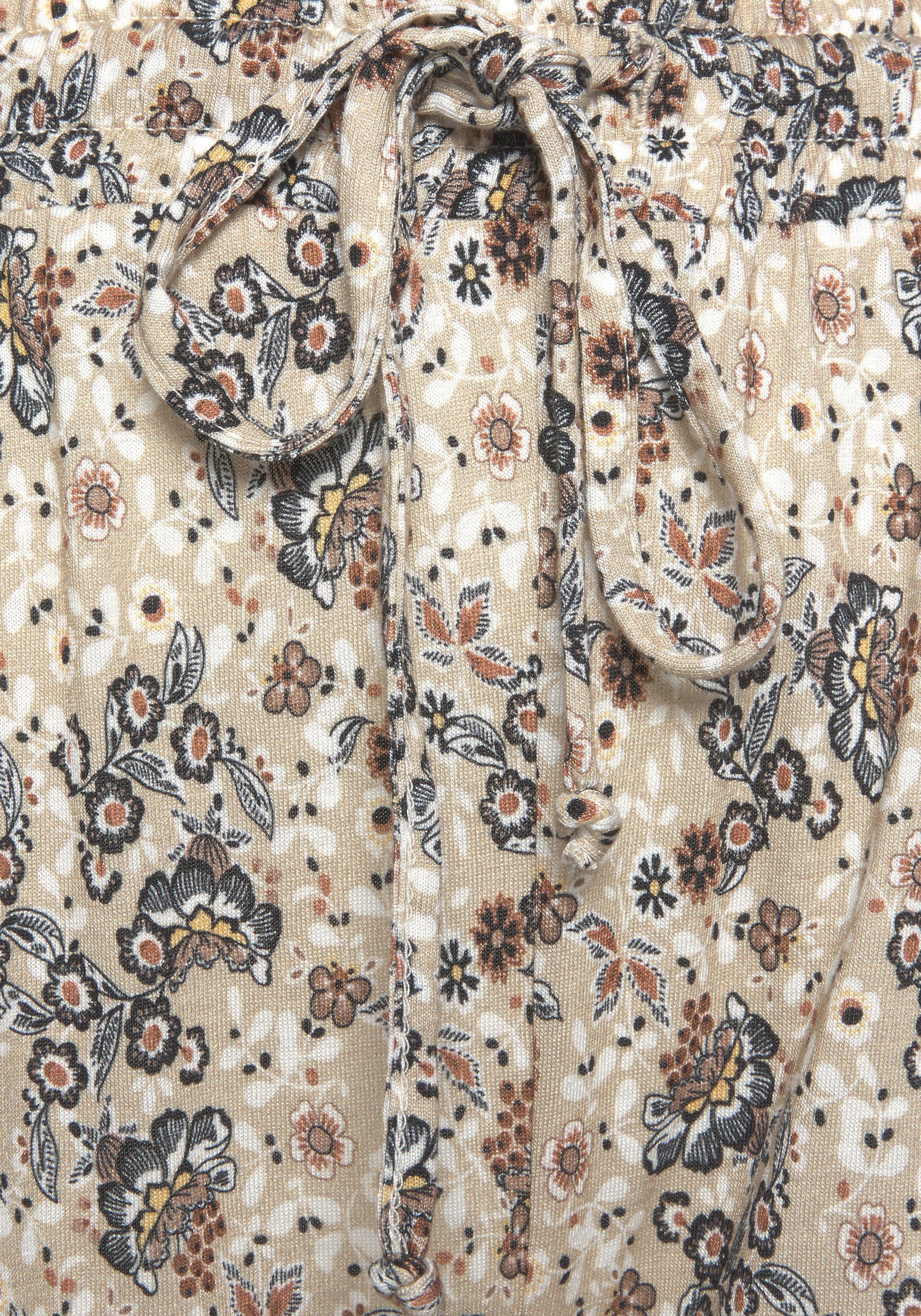 Vivance Jerseybroek met bloemenprint en zakken, zomerbroek, elastisch