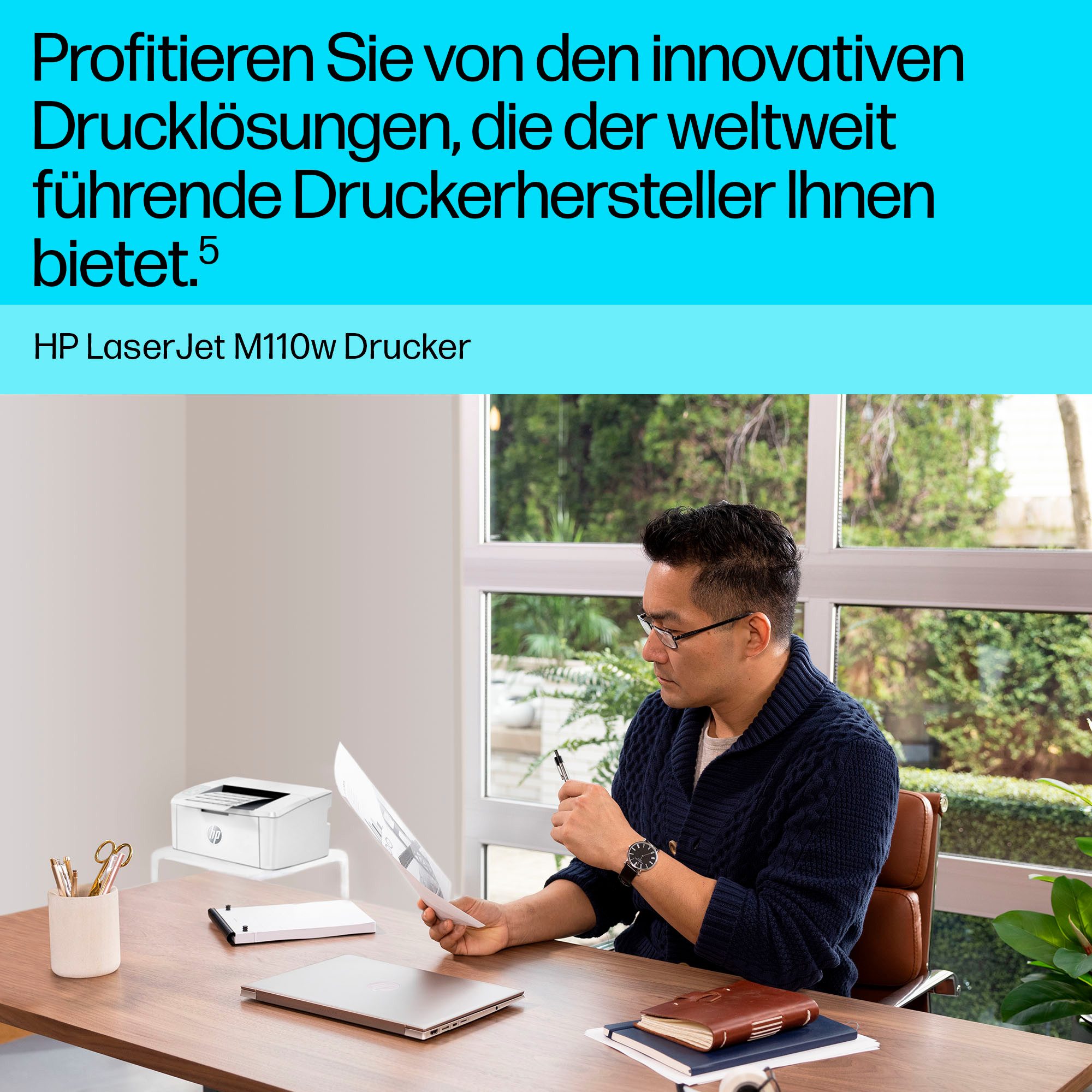 HP Zwart/wit laserprinter LaserJet M110w inclusief 2 maanden gratis printen met hp instant ink