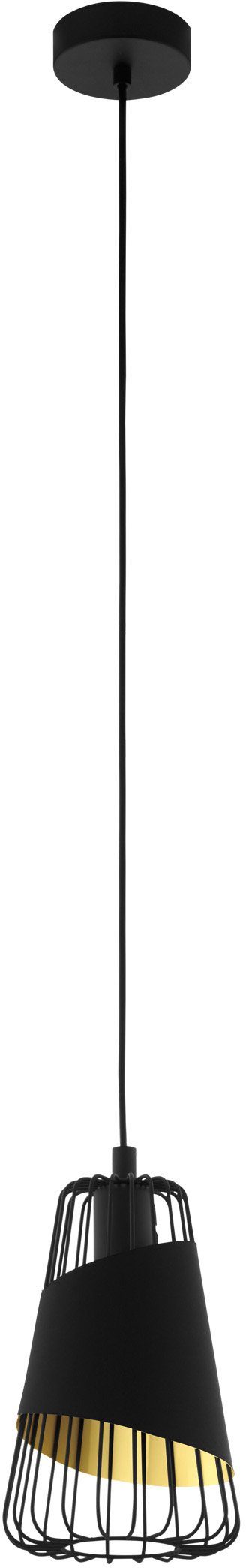 EGLO Hanglamp AUSTELL zwart / ø16,5 x h110 cm / excl. 1x e27 (max. 60 w) / hanglamp
