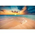 papermoon fotobehang tropisch strand malediven vliesbehang, eersteklas digitale print multicolor