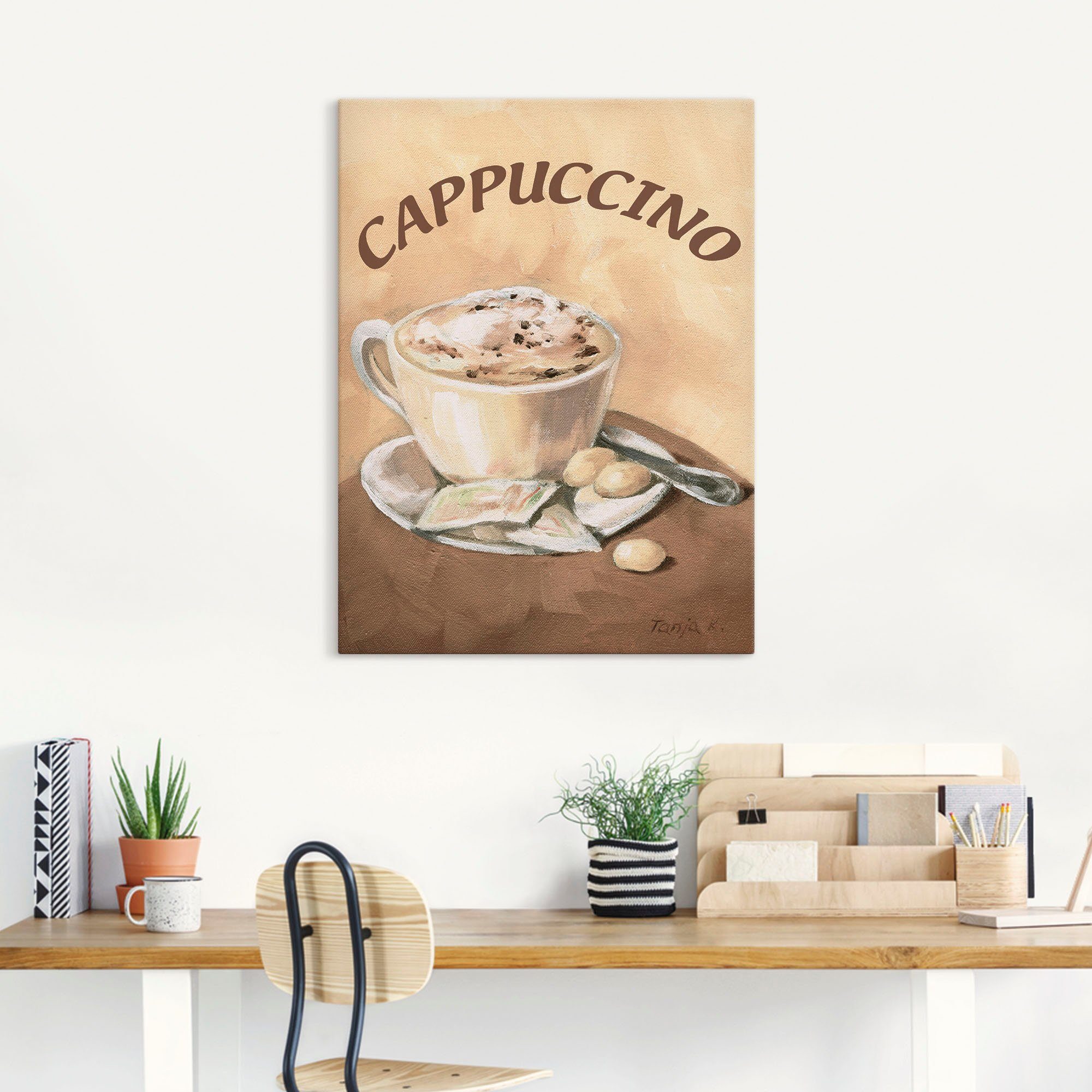 Artland Artprint Kopje cappuccino als artprint op linnen, poster, muursticker in verschillende maten