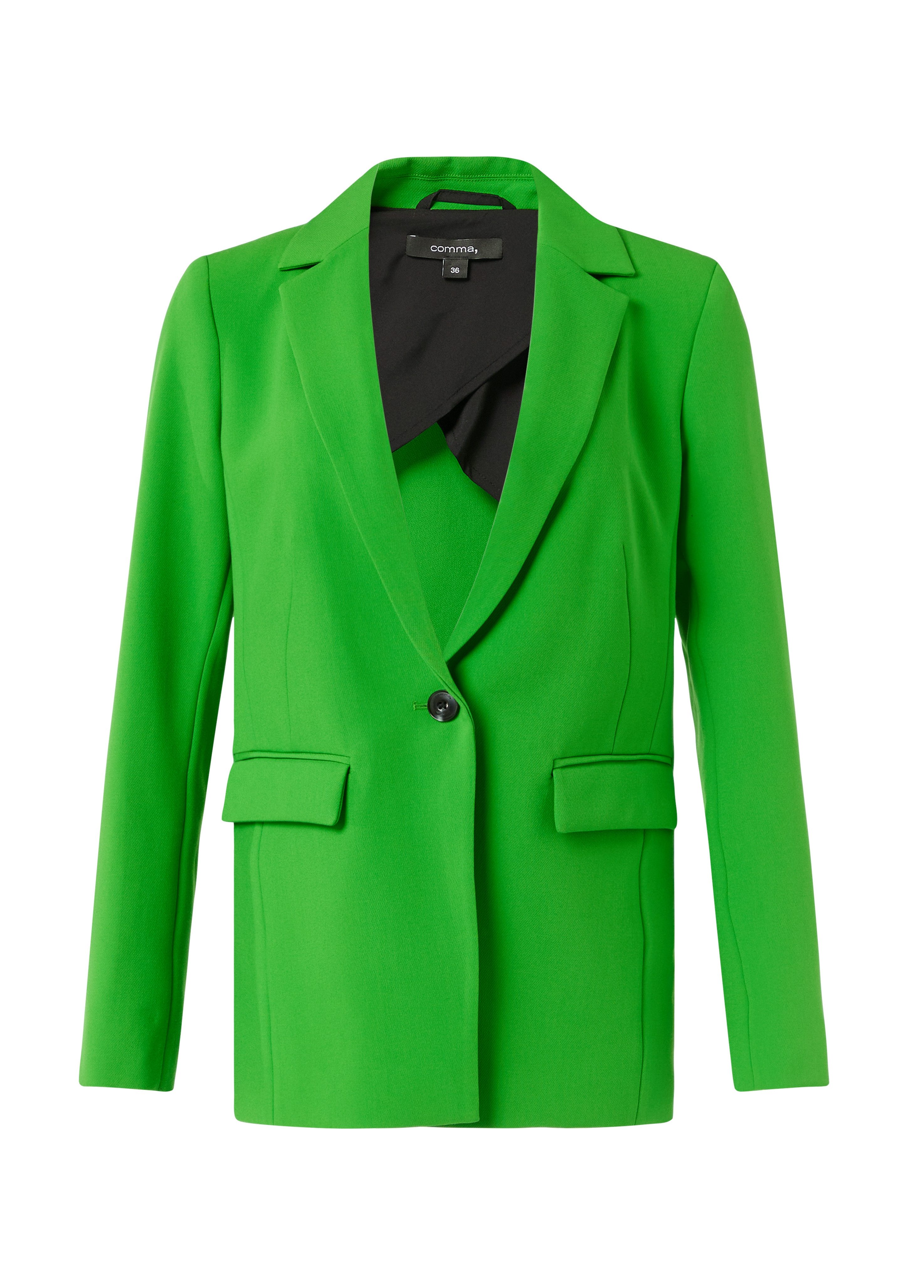 Comma Lange blazer met een diepe v-hals