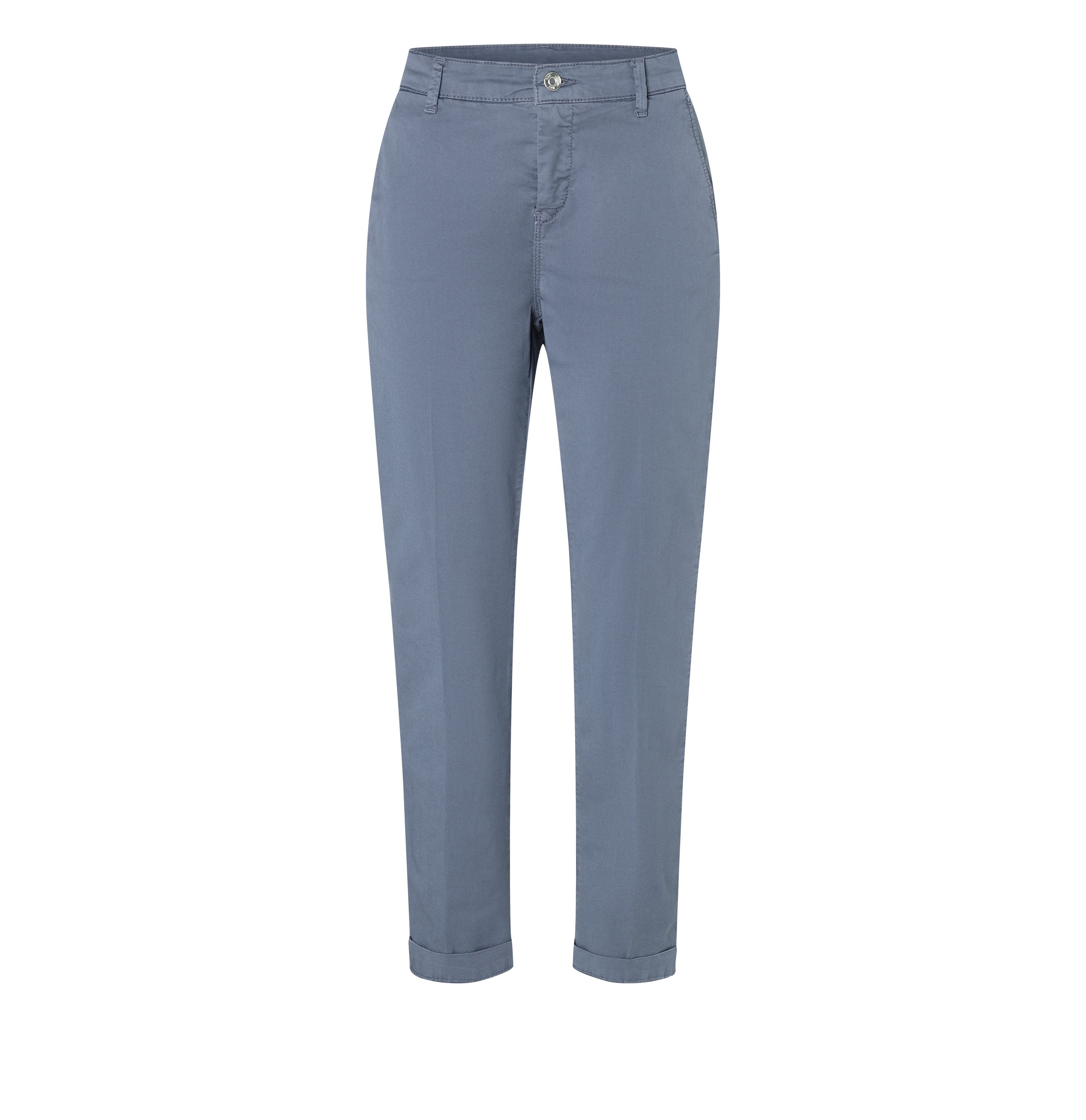 MAC Chino turn up met subtiele glans, elegant en sportief tegelijk