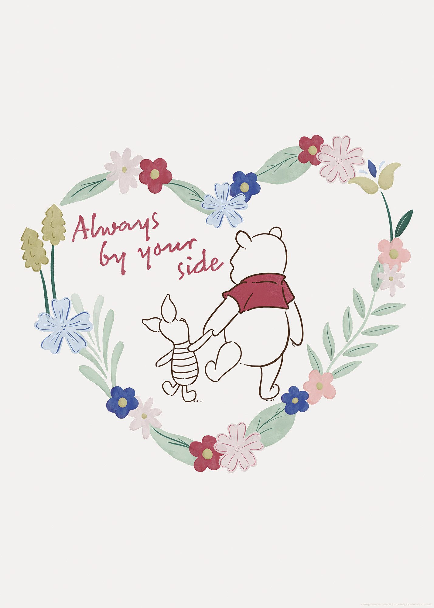 Komar Artprint Disney Winnie the Pooh Always by your Side 50 x 70 cm (breedte x hoogte) - kinderkamer, wandsticker (1 stuk)