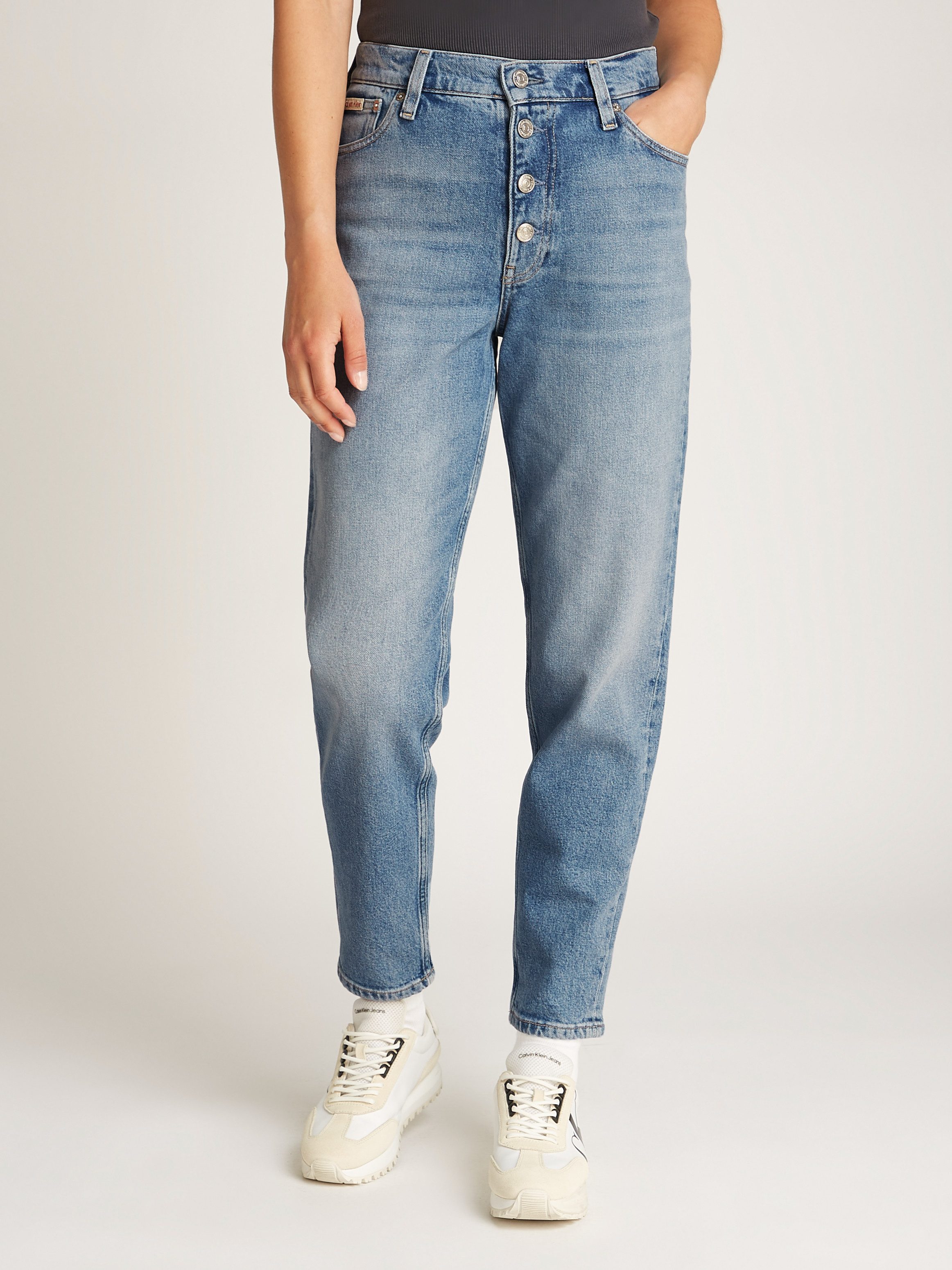 Calvin Klein Mom jeans MOM JEAN met open knoopsluiting