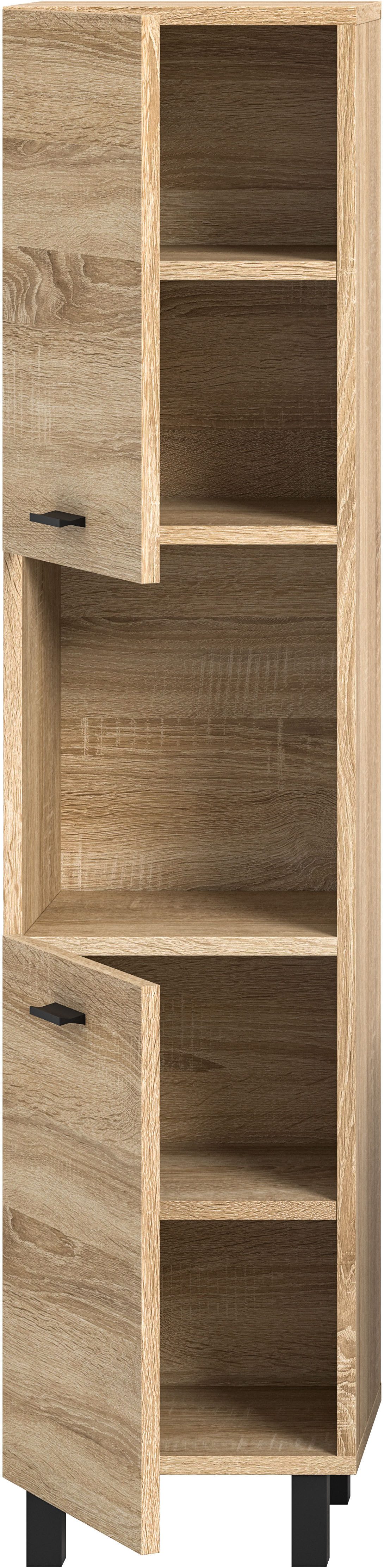 welltime Hoge kast Tampa, hoogte 125cm, hangend of staand te monteren Badkamerkast, hangkast badkamer, badkamer, badkamermeubels