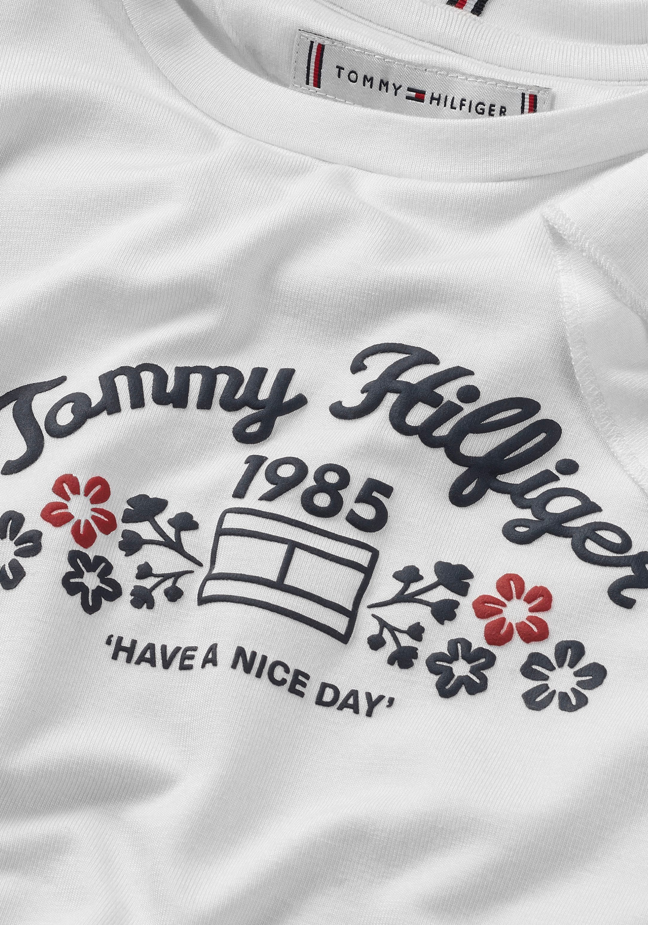 Tommy Hilfiger T-shirt FLOWER PUFF PRINT REG TEE SS Kinderen tot 16 jaar met merkprint