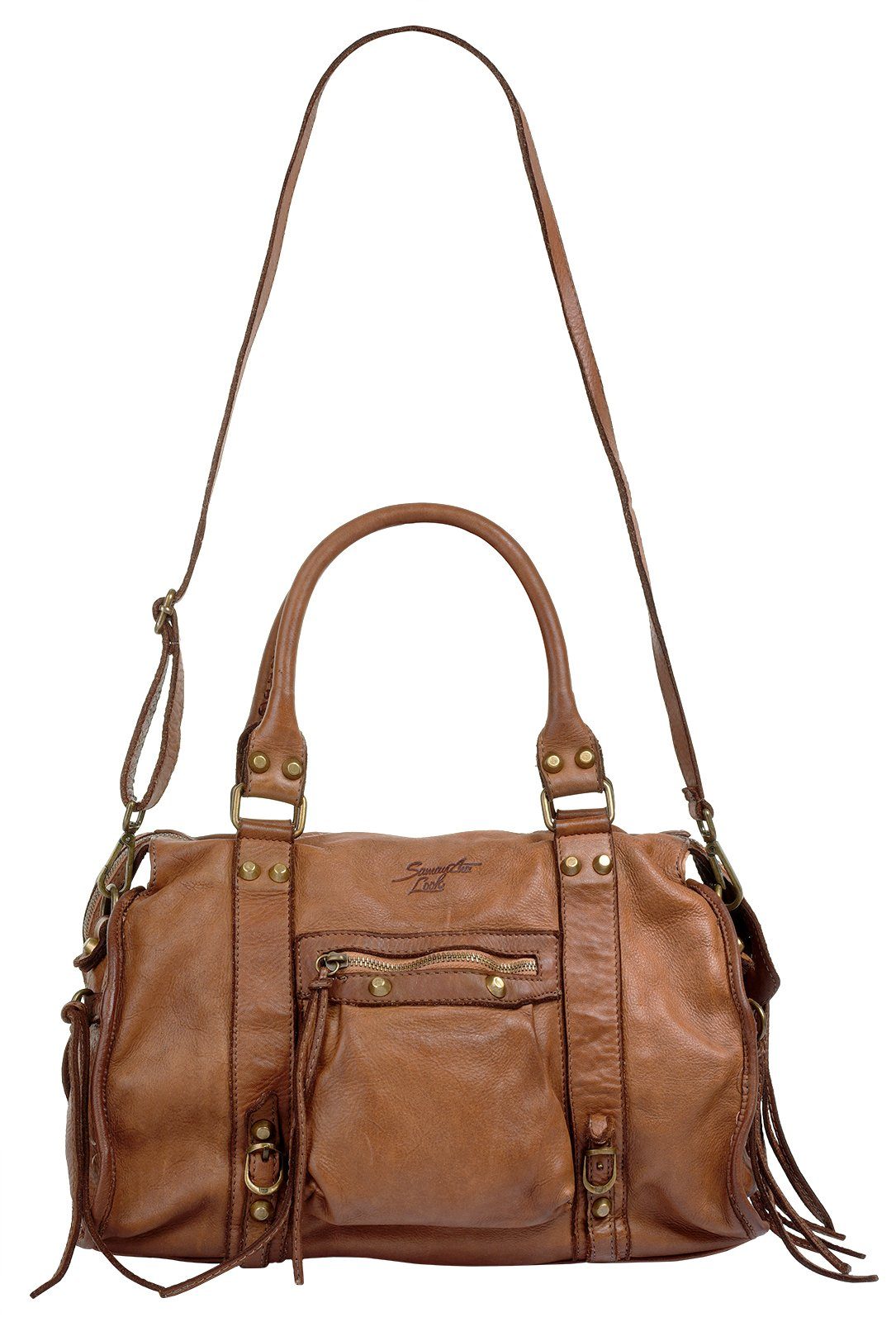 Samantha Look Shopper echt leer, made in italy (1-delig)