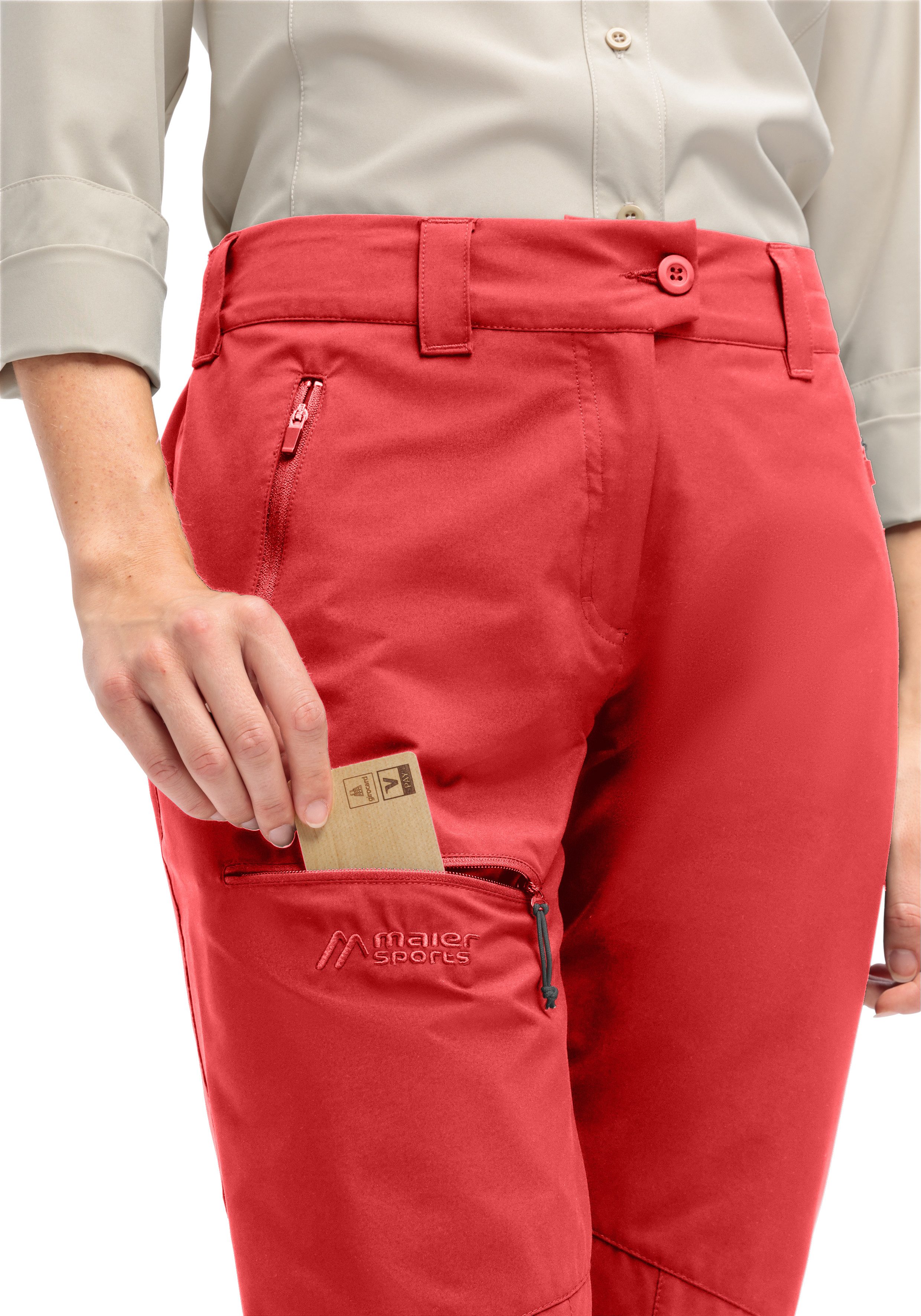 Maier Sports Outdoorbroek Lulaka loop Dames wandelbroek, functionele broek met zakken + riem, regular fit
