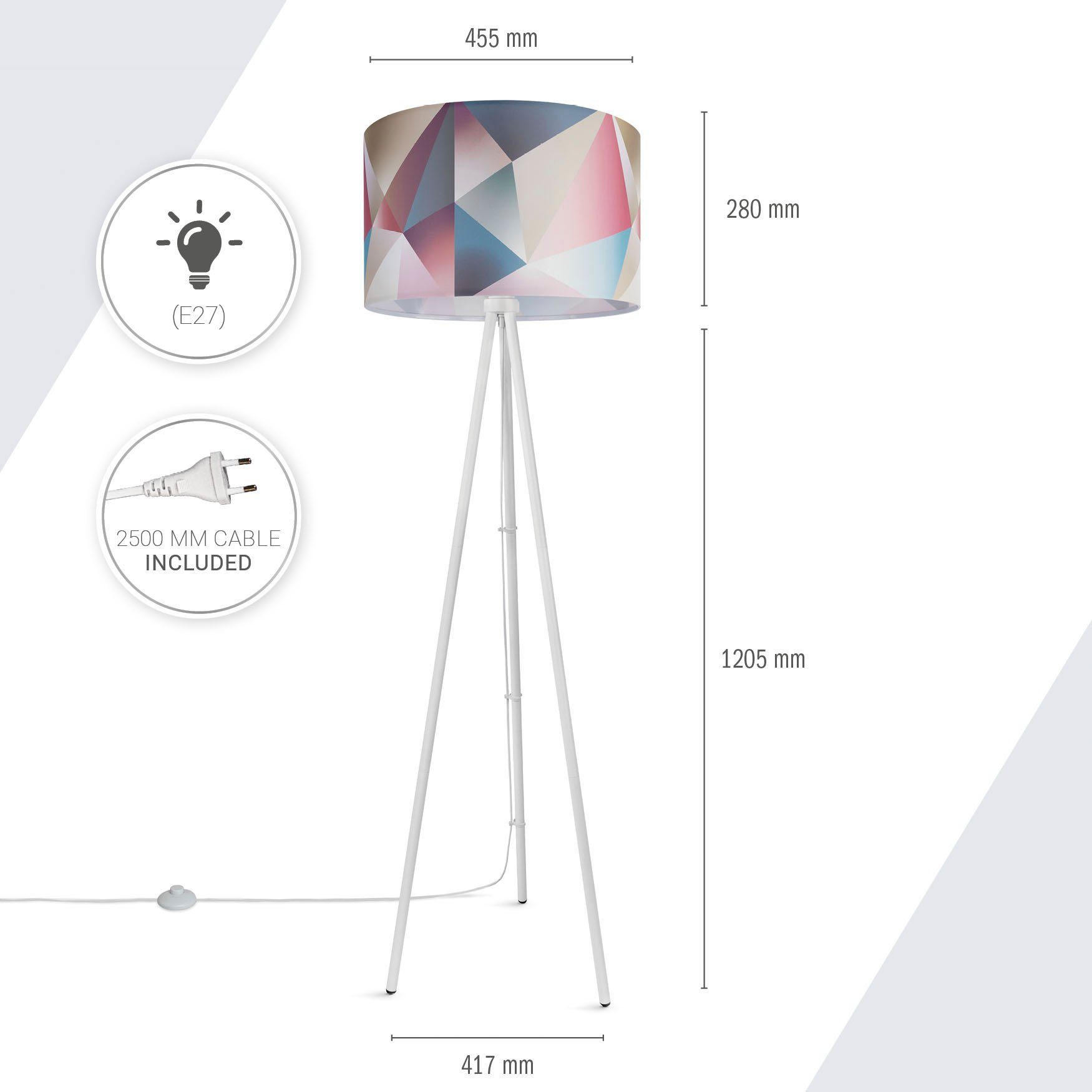 Paco Home Staande lamp Trina Kosy LED vloerlamp modern woonkamer slaapkamer, pastelkleuren decor E27