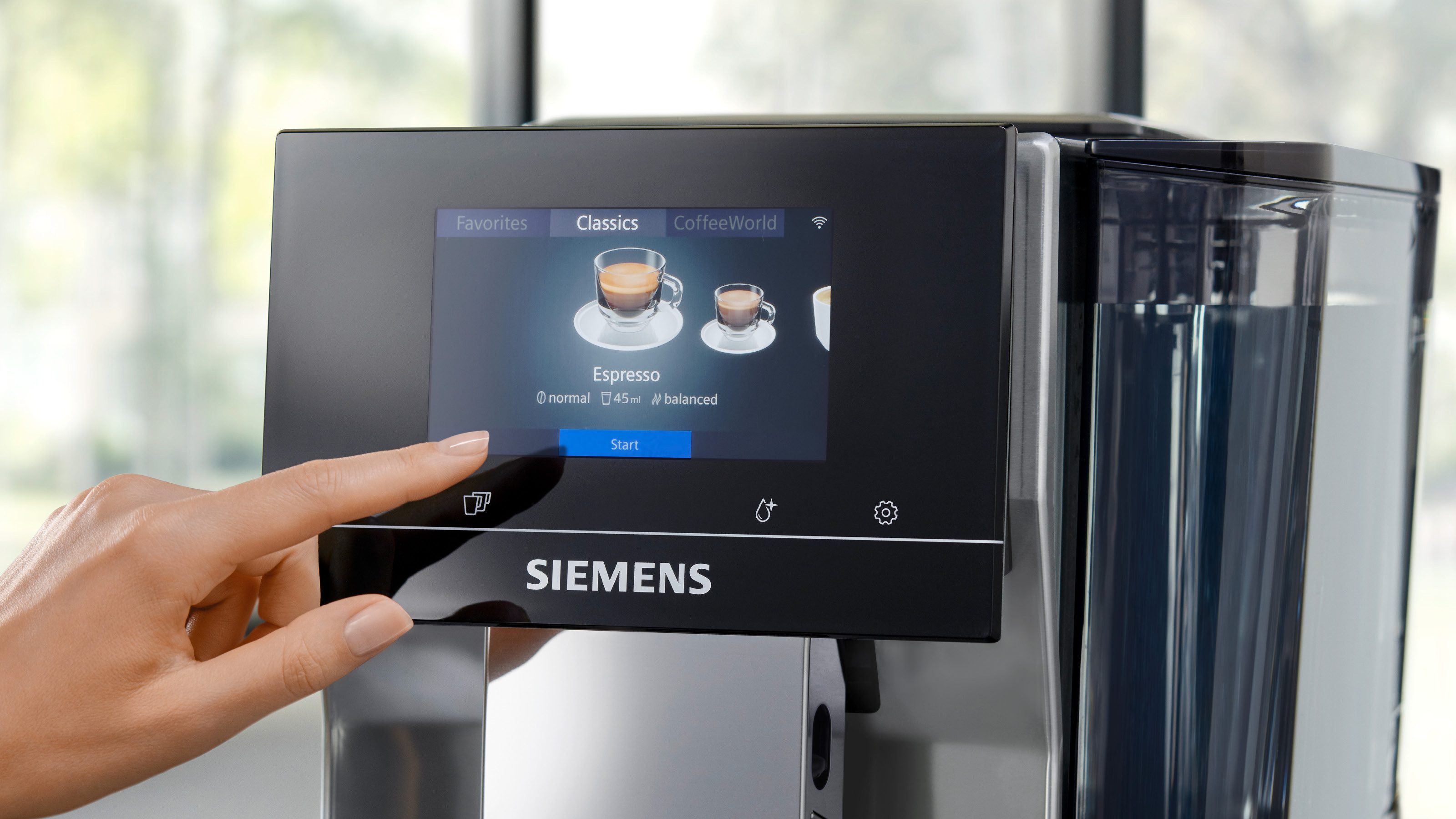 SIEMENS Volautomatisch koffiezetapparaat TP715D01, aromaselect, 10 favorieten, automatische stoomreiniging, grijs