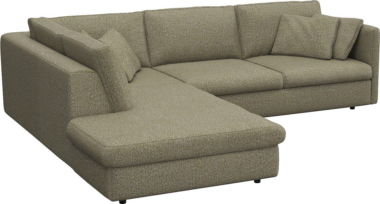 FLEXLUX Hoekbank Lovane, elegant en tijdloos, comfortabel, L-vorm Zacht en zeer comfortabel, grote zitdiepte op koudschuim, inclusief sierkussen