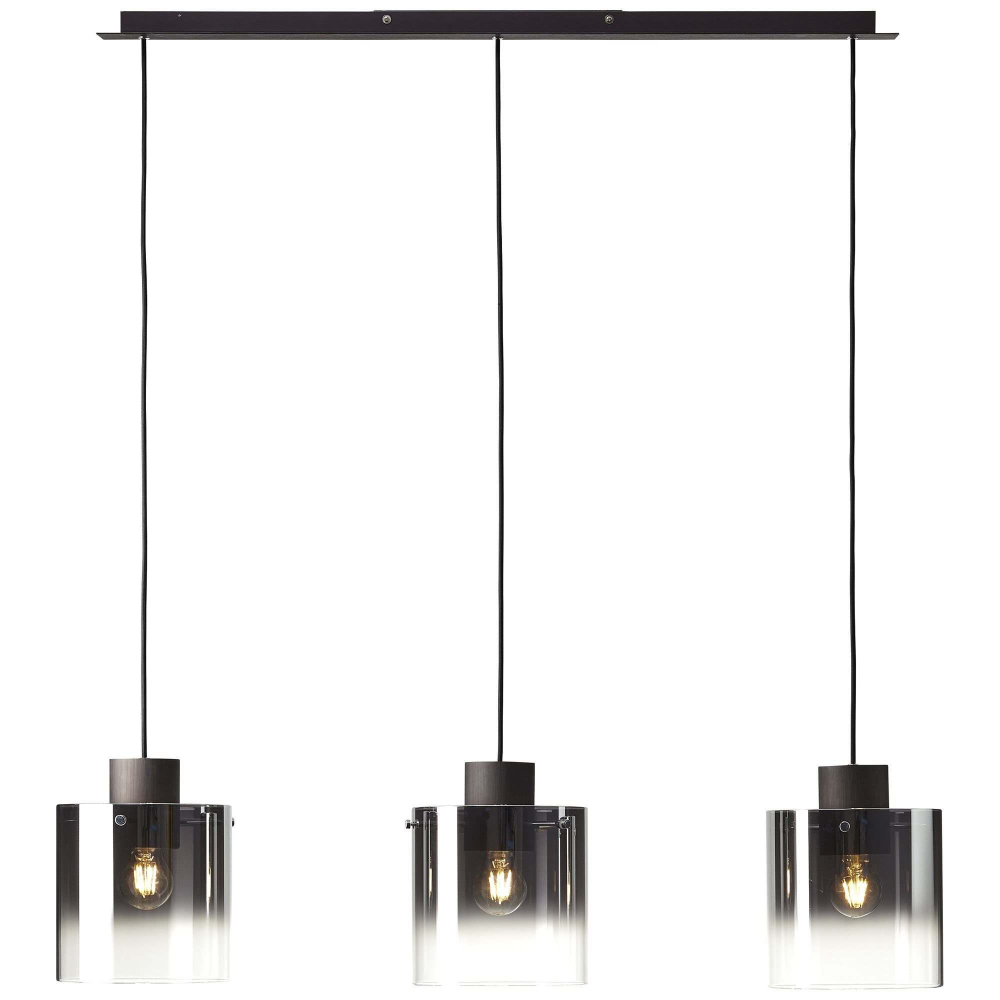 Brilliant Leuchten Hanglamp BETH Hanglamp 3-lichts koffie / rookglas, glazen lamp (1 stuk) hanglampen bruin