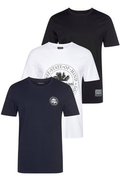 bruno banani t-shirt essentials t-shirts (set van 3) zwart