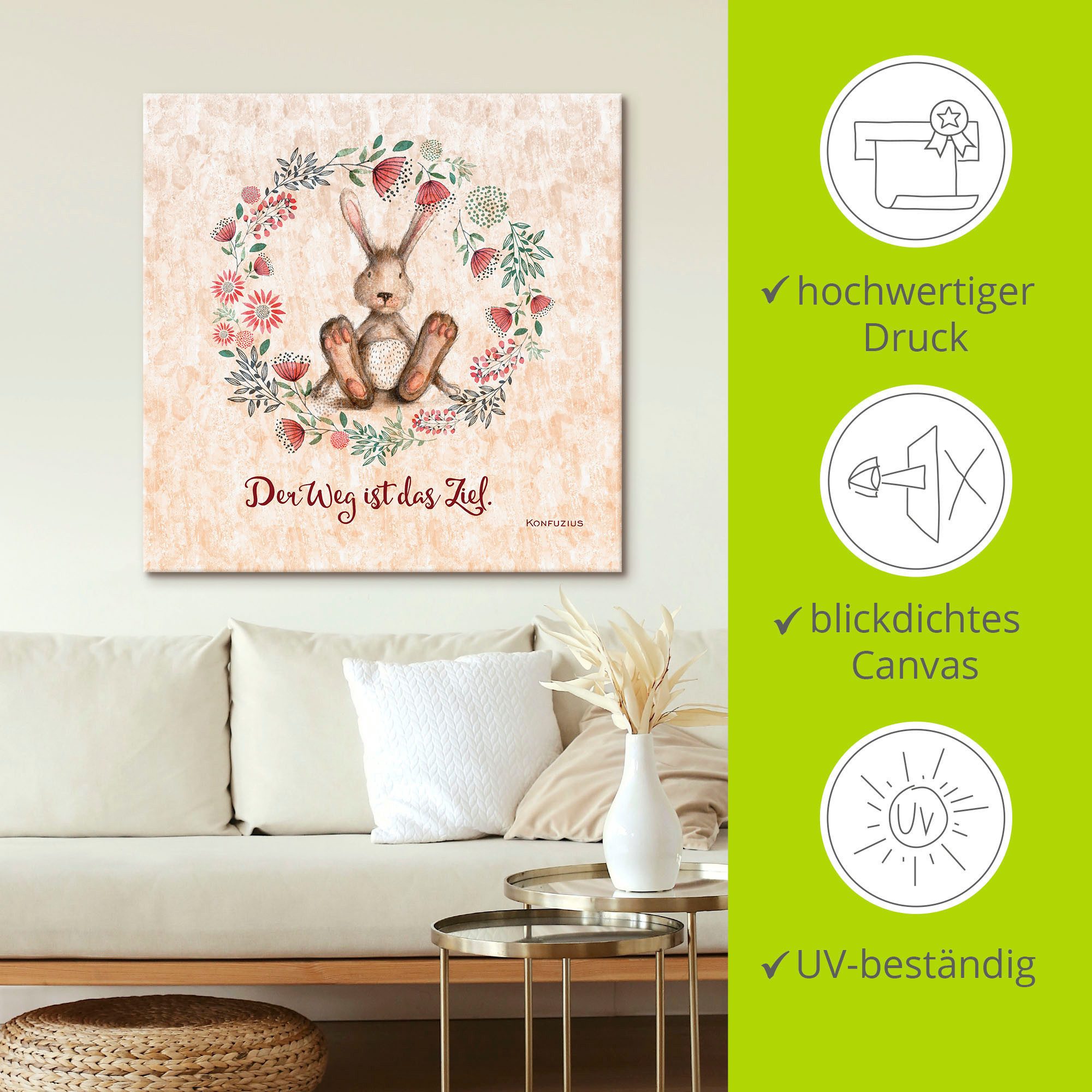 Artland Artprint Levenswijsheid het doel als artprint van aluminium, artprint voor buiten, artprint op linnen in verschillende maten