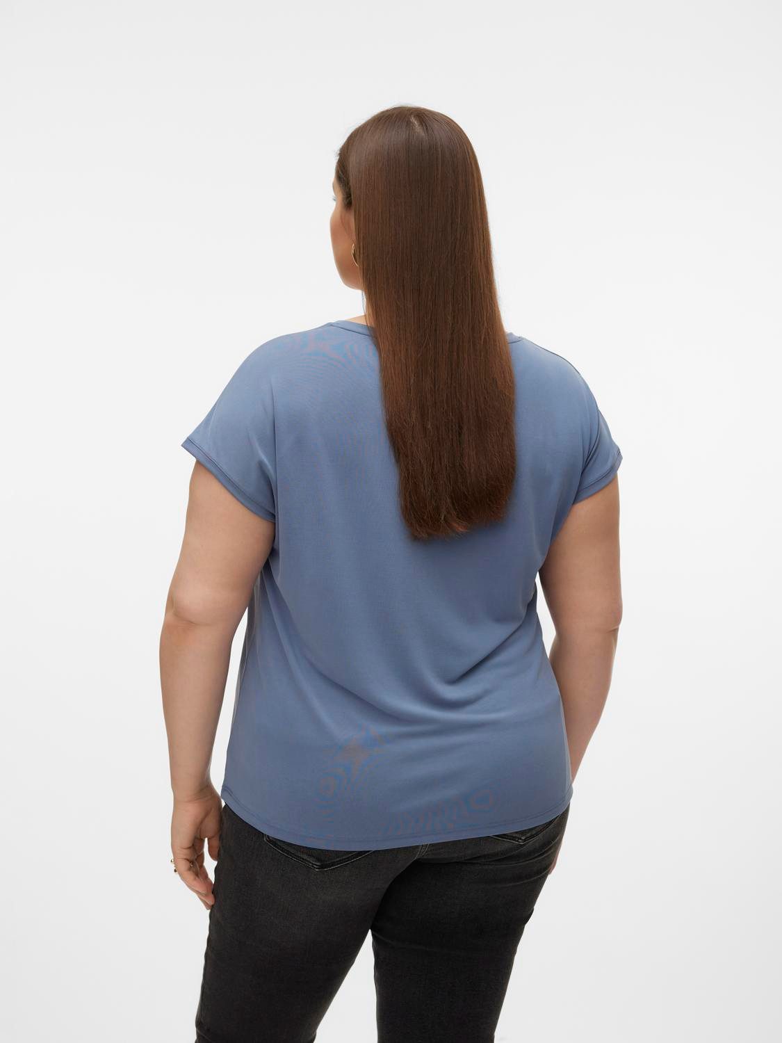 Vero Moda Curve Shirt met V-hals VMFILLI SS V-NECK TEE GA CURVE