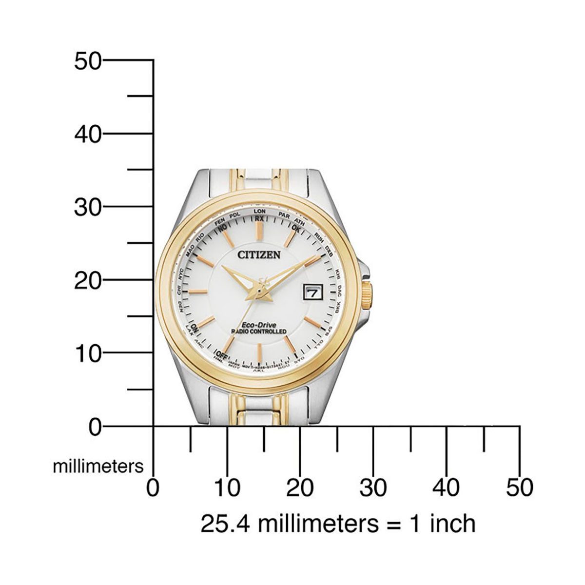 Citizen Radiografisch horloge EC1180-81L Polshorloge, dameshorloge, solar, leren band, saffierglas, datum
