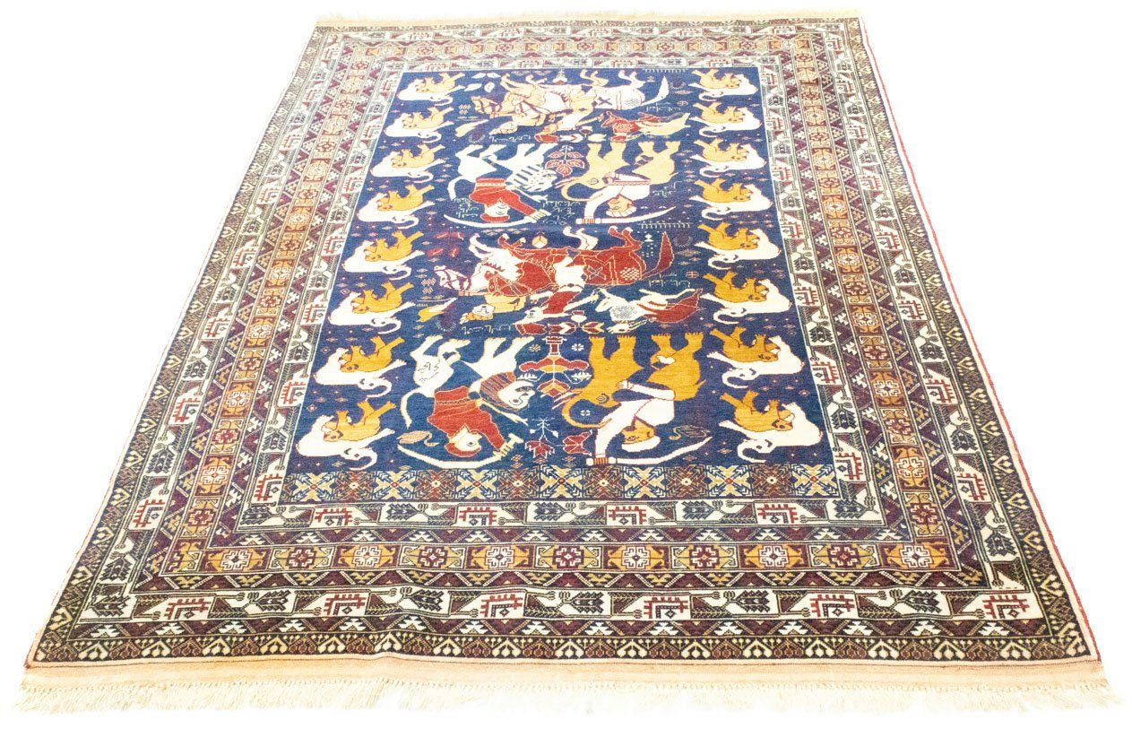 morgenland Wollen kleed Afghan Teppich handgeknüpft blau-Afghan Teppich - 195 x 128 cm - blau