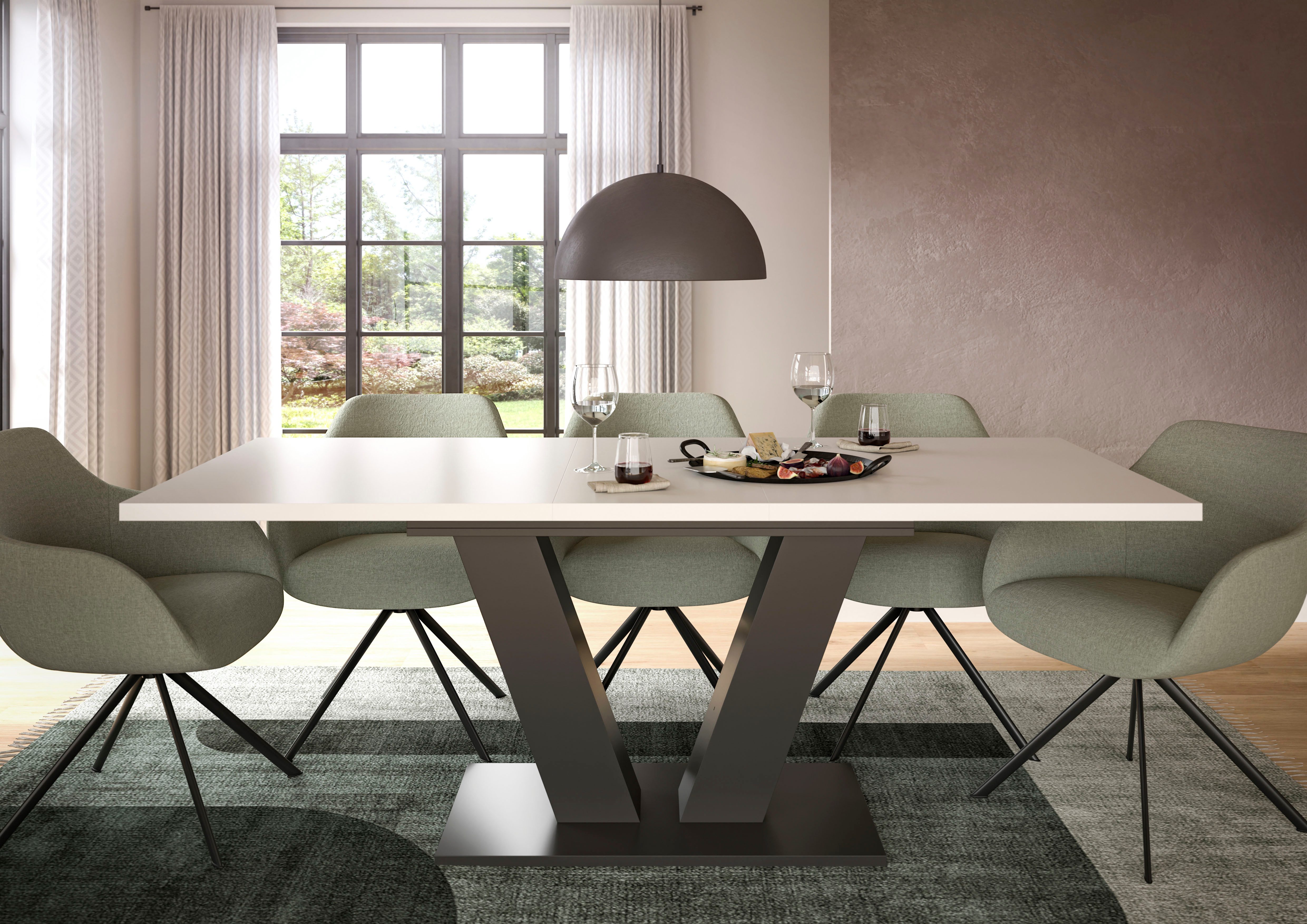 INOSIGN Eettafel Motus, uitschuifbaar 150 - 190 cm, inclusief 40 cm inlegplaat