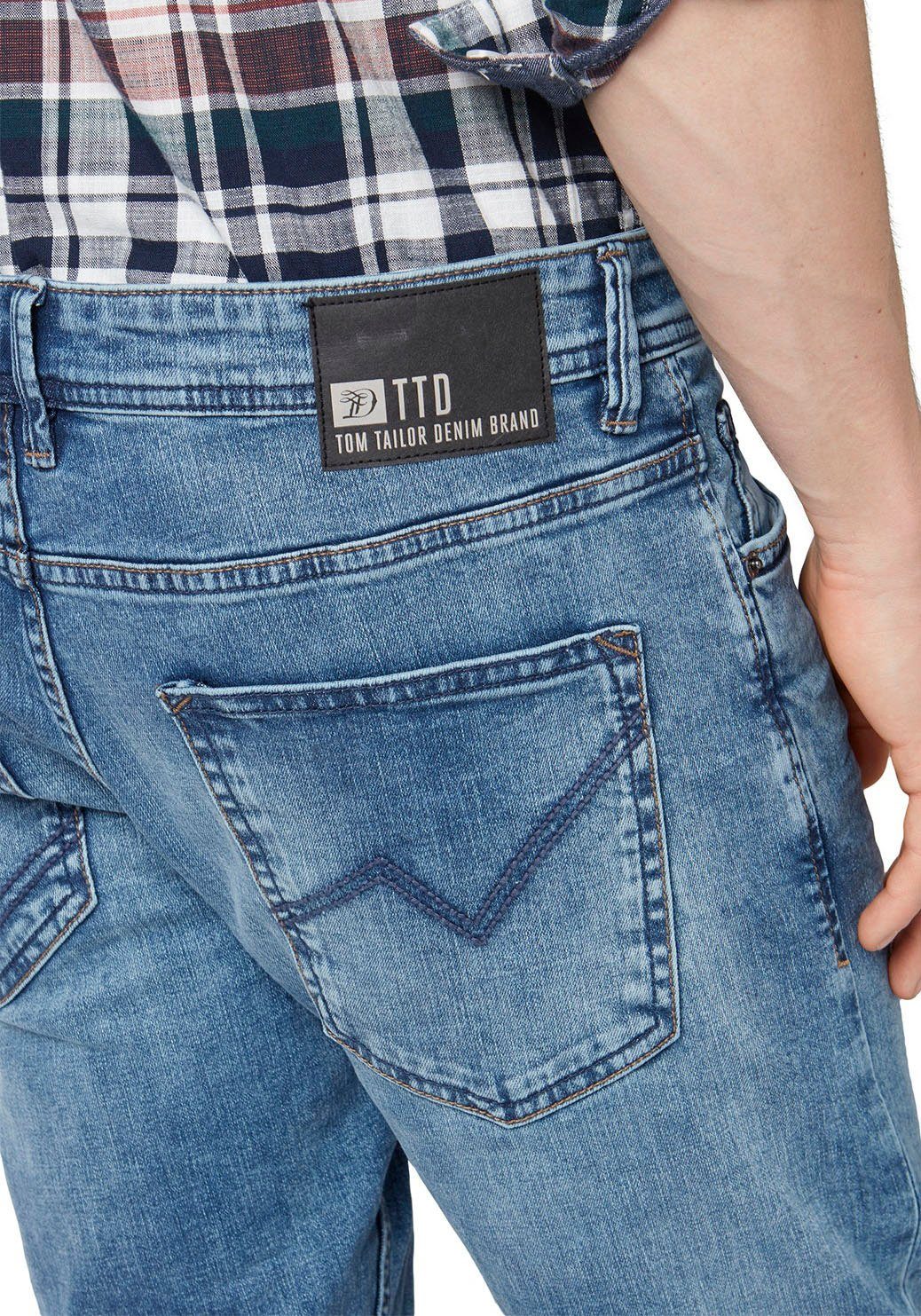 Tom Tailor Denim 5-pocket jeans PIERS met geruit patroon
