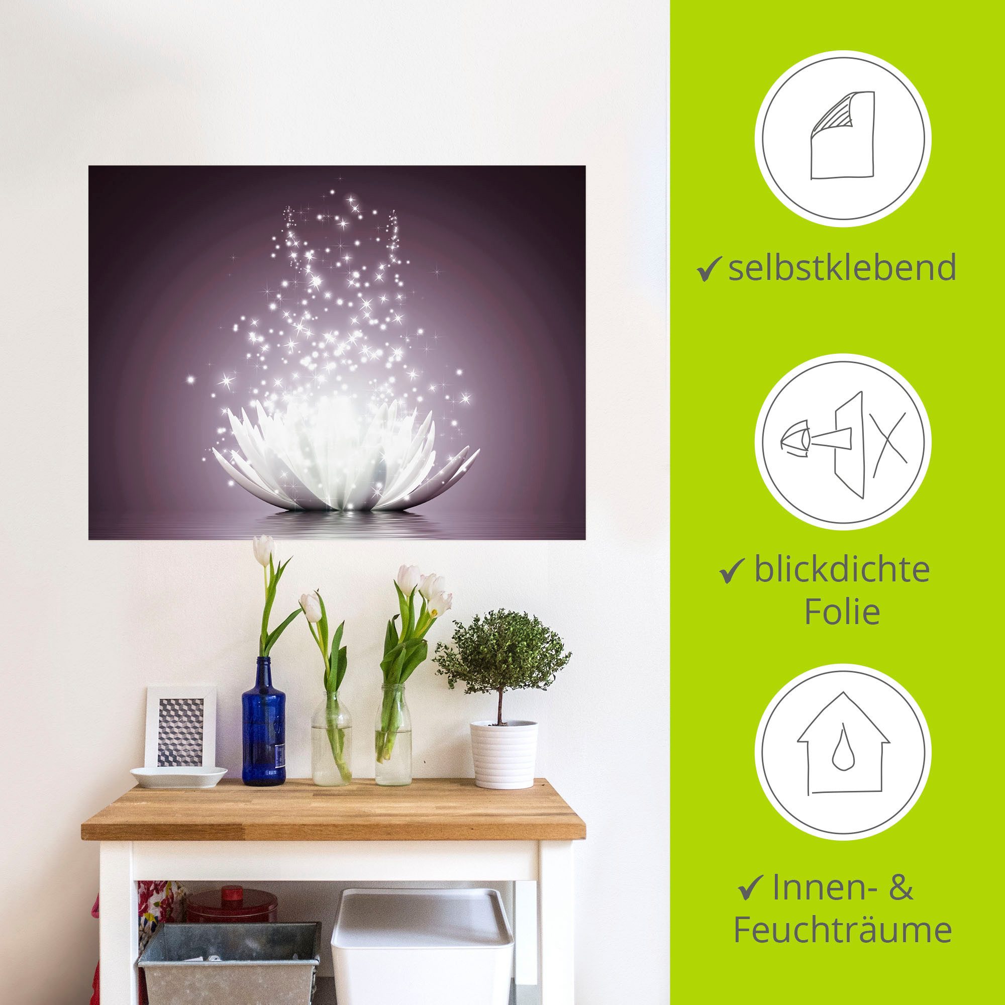 Artland Artprint Magie van de lotusbloem als artprint op linnen, poster, muursticker in verschillende maten