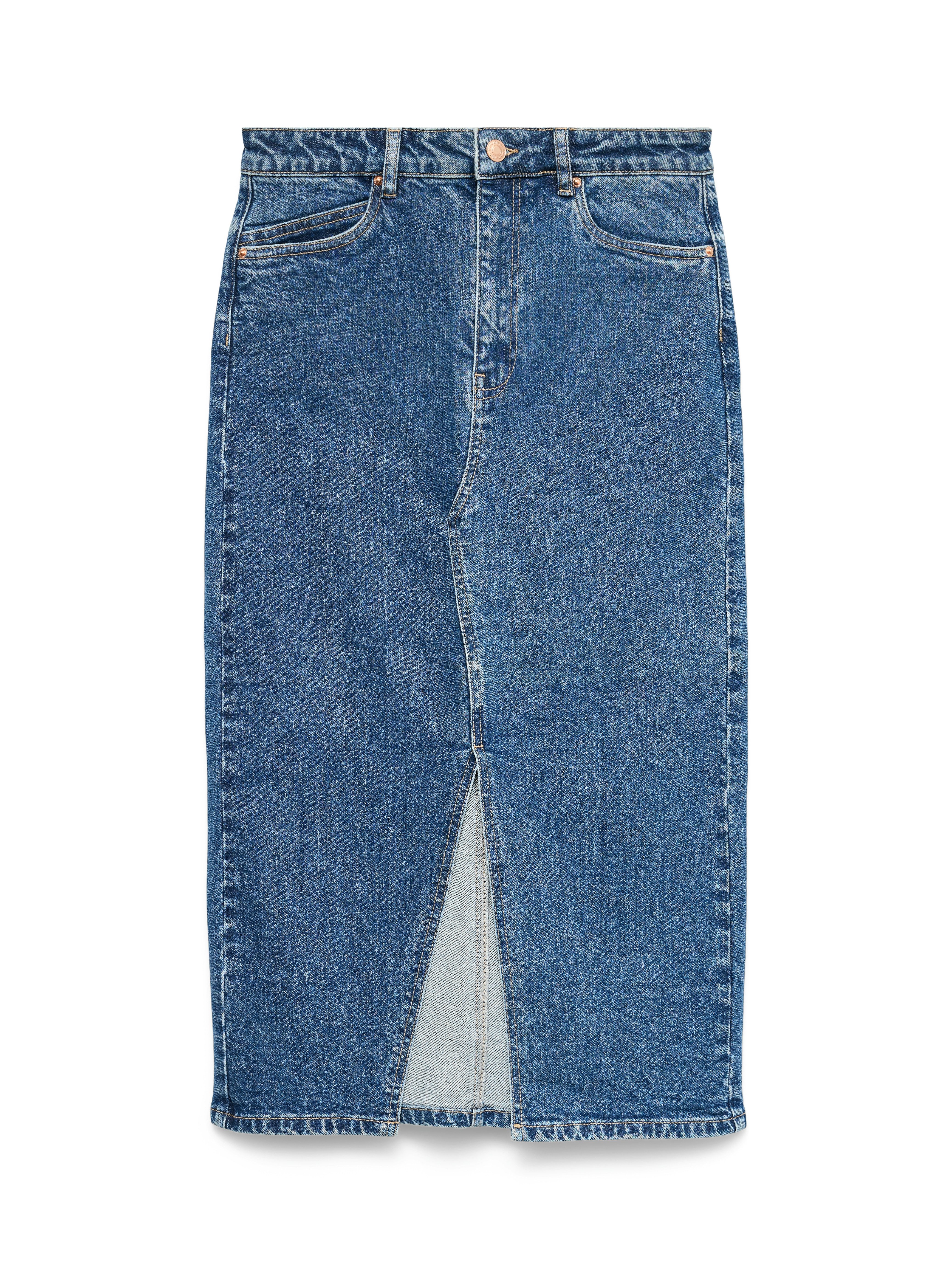 Vero Moda Maxirok VMVERI HR CALF DENIM SKIRT GA NOOS