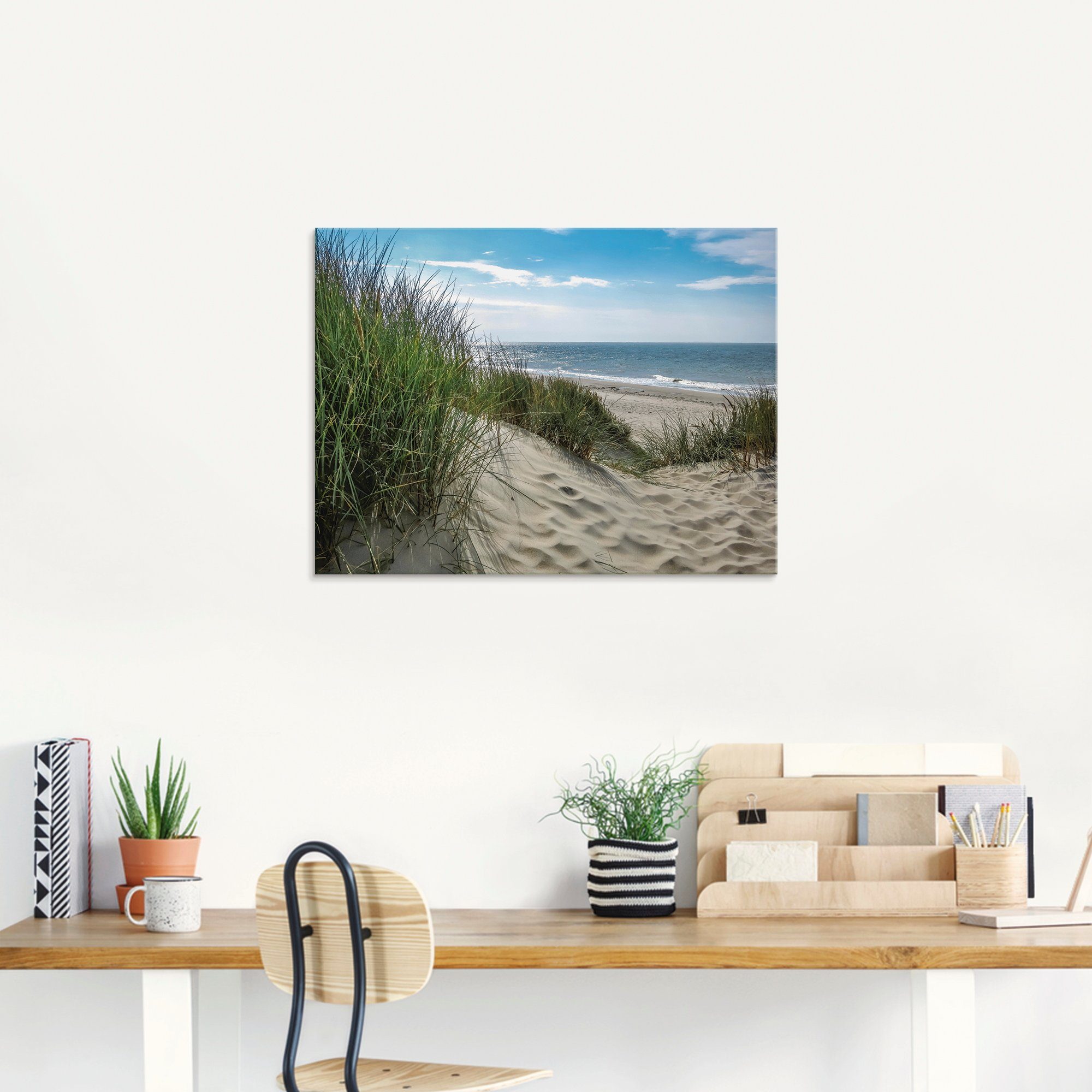Artland Print op glas Duinlandschap in de zomer aan de Noordzee