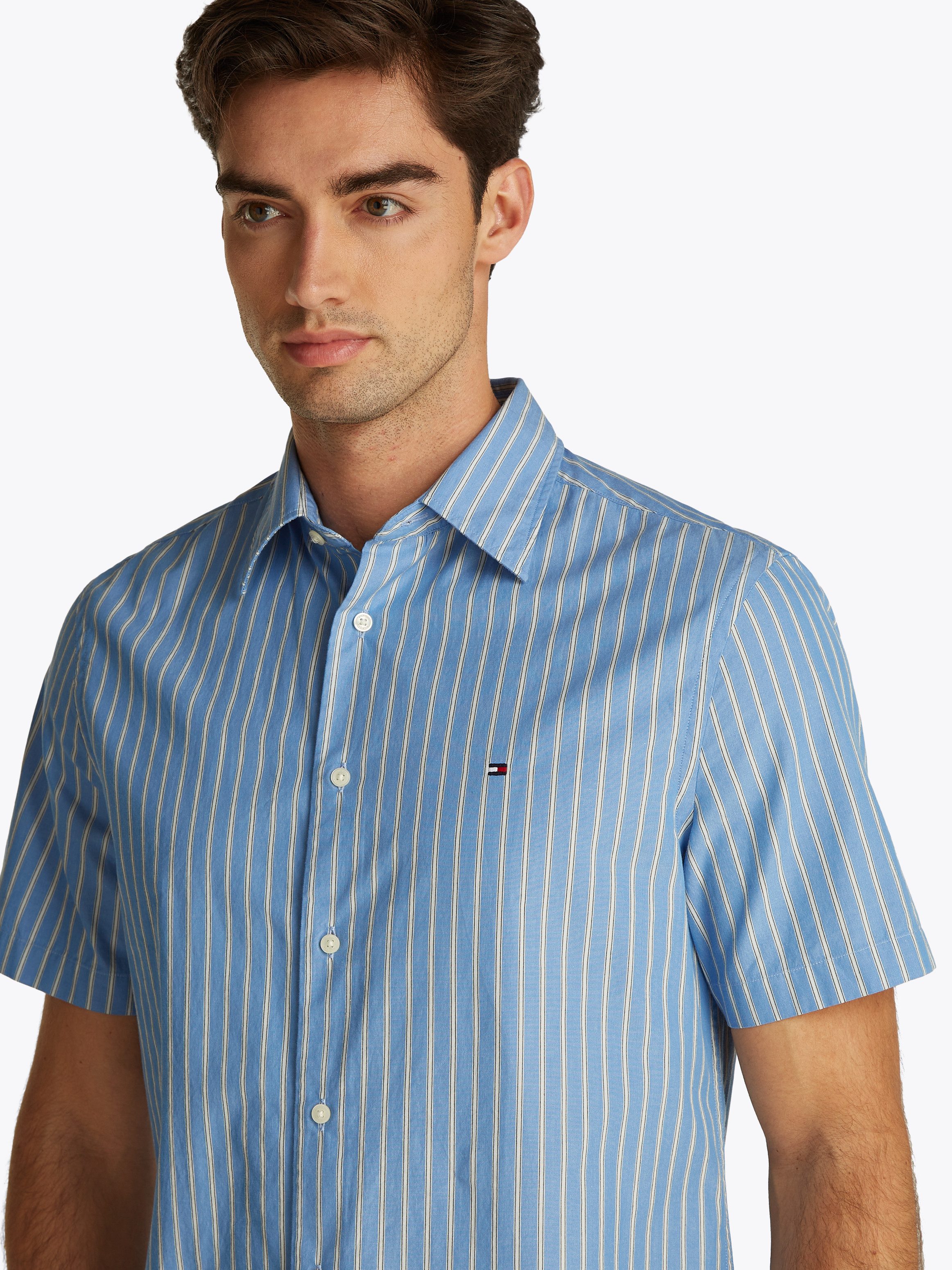 Tommy Hilfiger Overhemd met korte mouwen FLEX POPLIN RETRO STP SS SHIRT